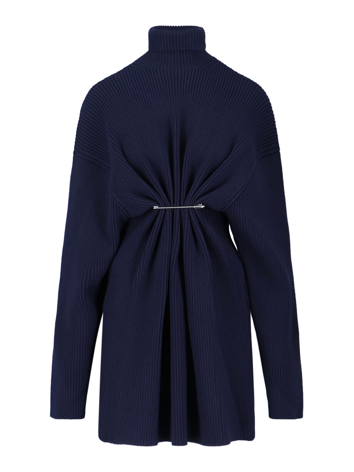 Balenciaga Knitted Midi Dress In Blue