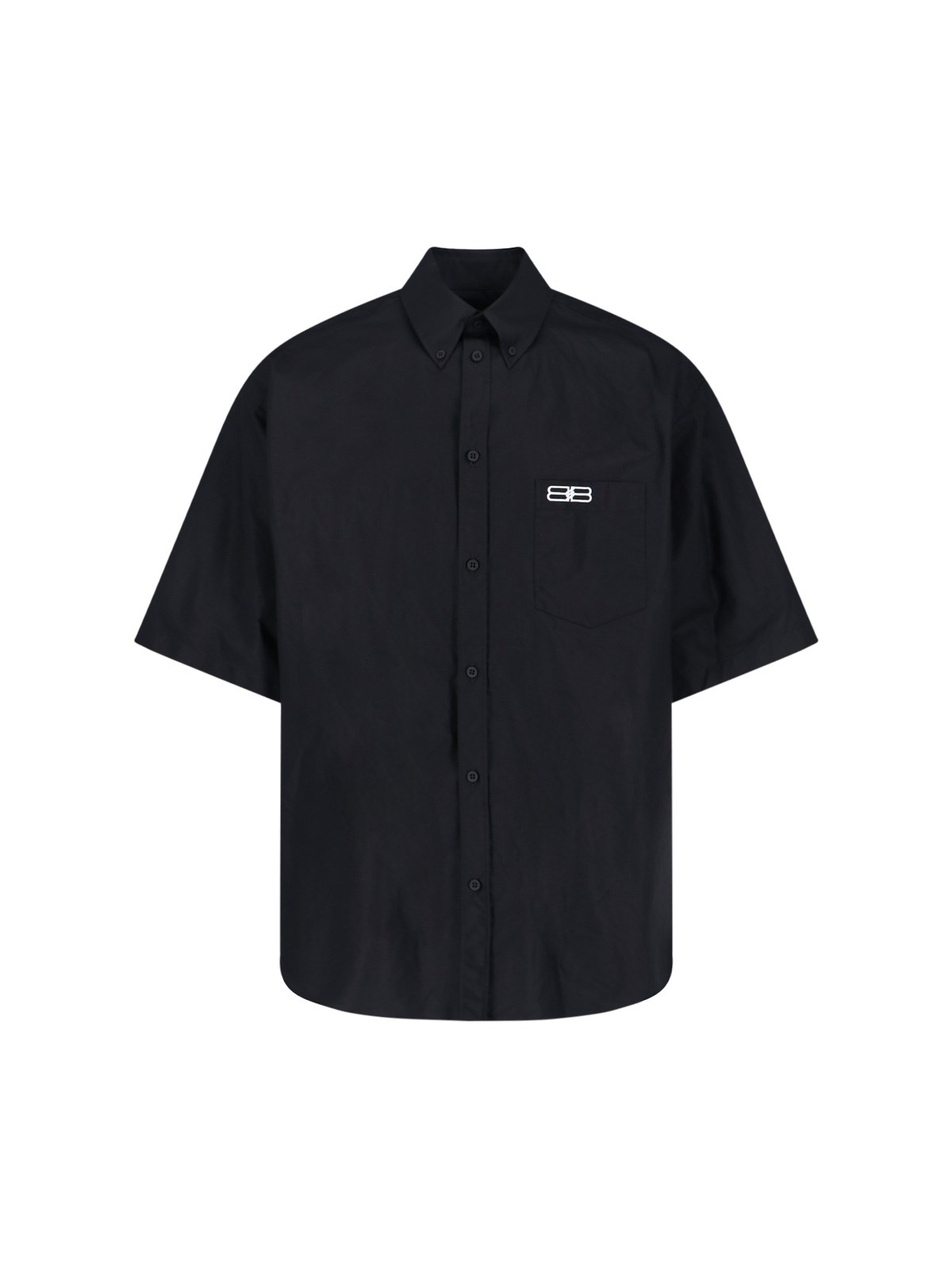 Balenciaga Oversized Logo Shirt In Black