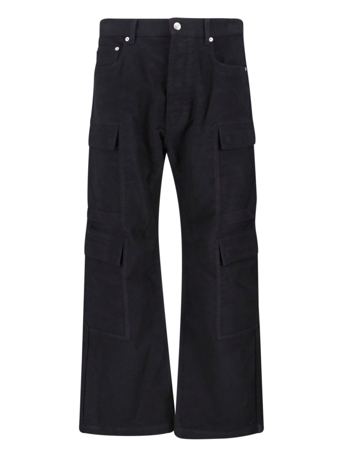 Rick Owens Trousers With Cargo Pockets And Wide Leg In Black