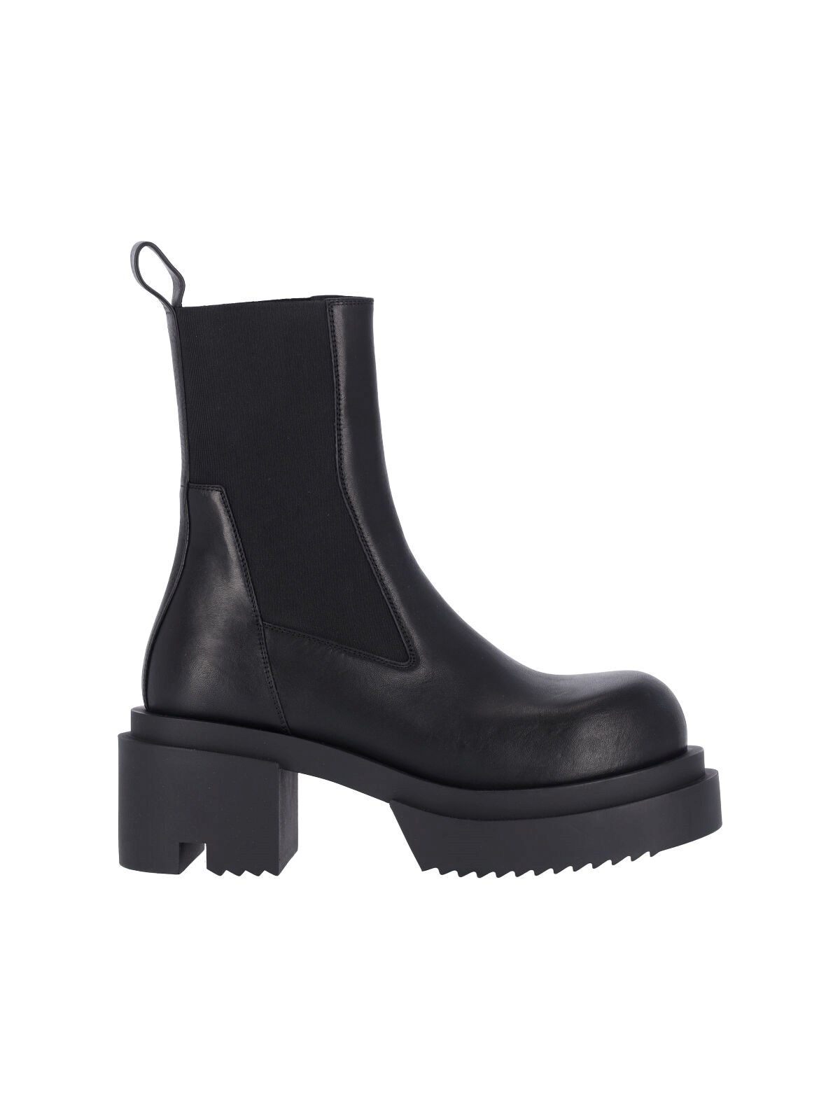 Rick Owens Beatle Leather Platform Chelsea Boots In Black