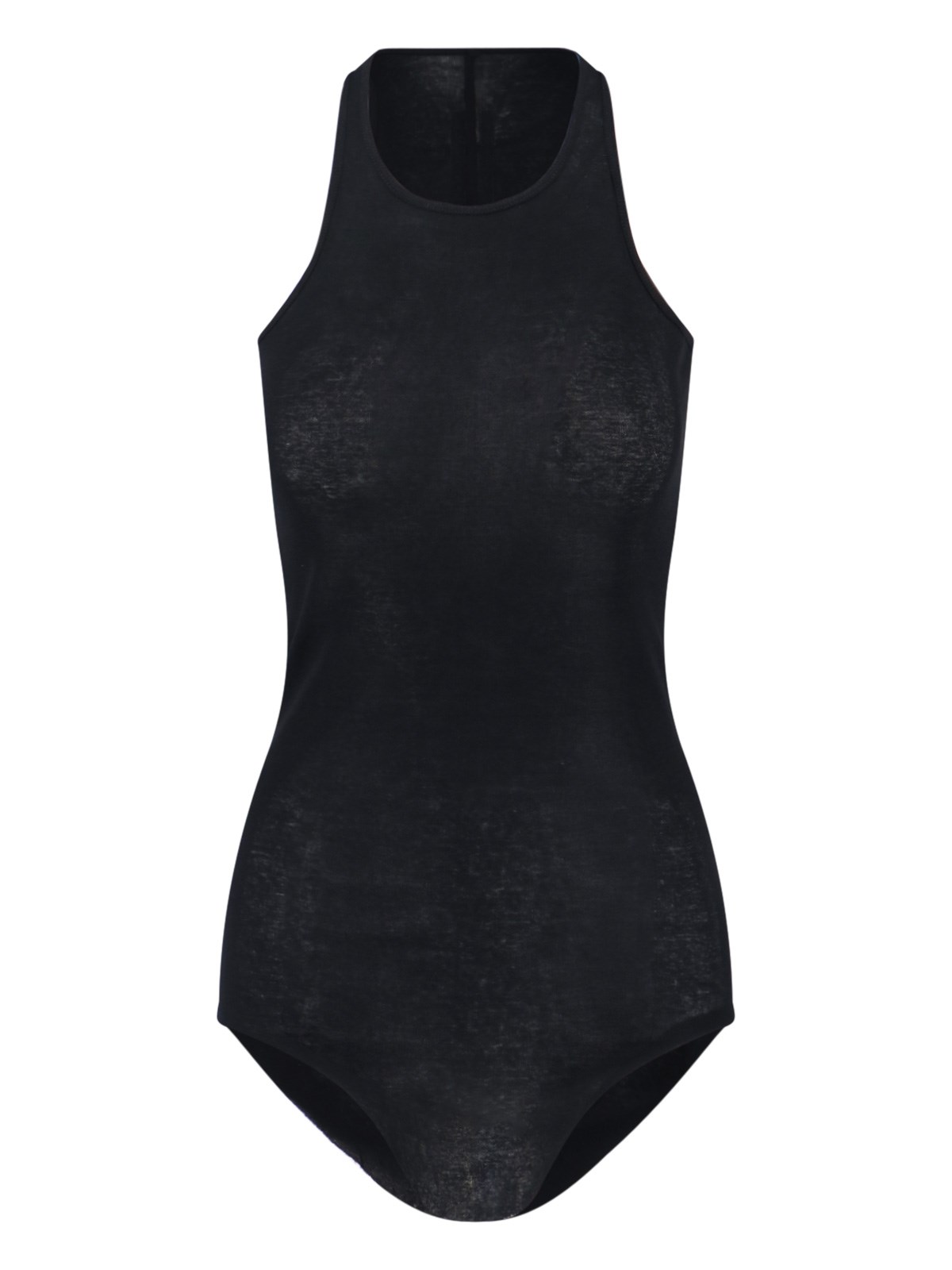 Rick Owens Racer-back Curved-hem Top In Black