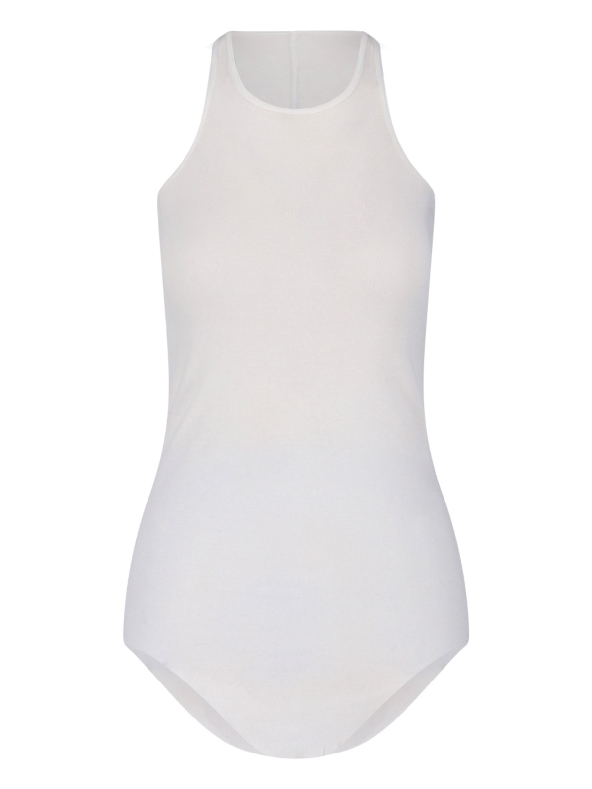 Rick Owens Sleeveless Racerback Top Round Neck In White