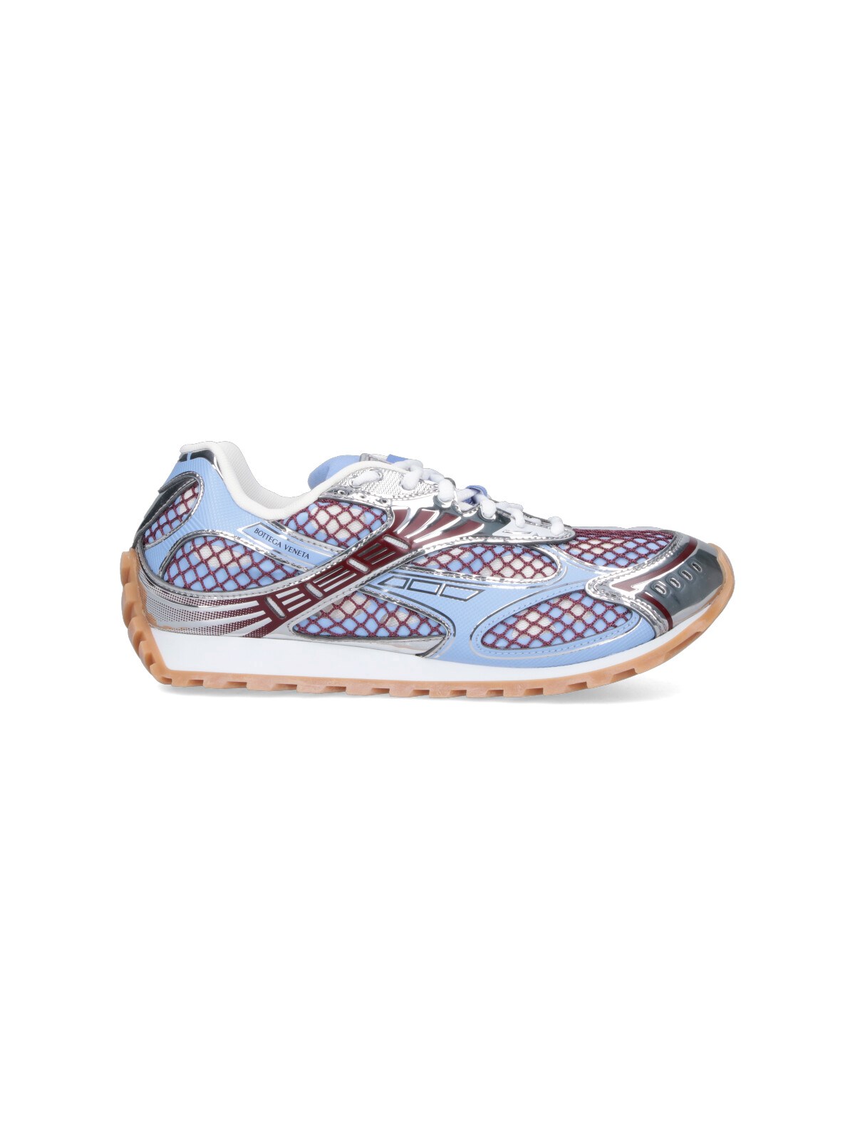 Bottega Veneta Men Orbit Leather And Mesh Sneakers In Multi