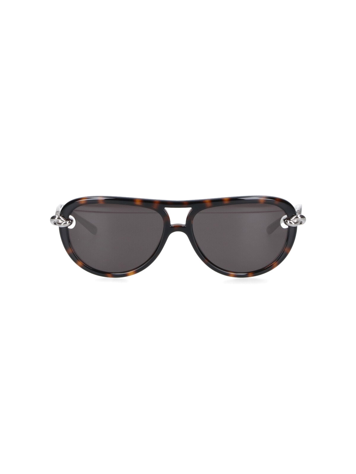 Bottega Veneta 'knot Aviator' Sunglasses In Brown