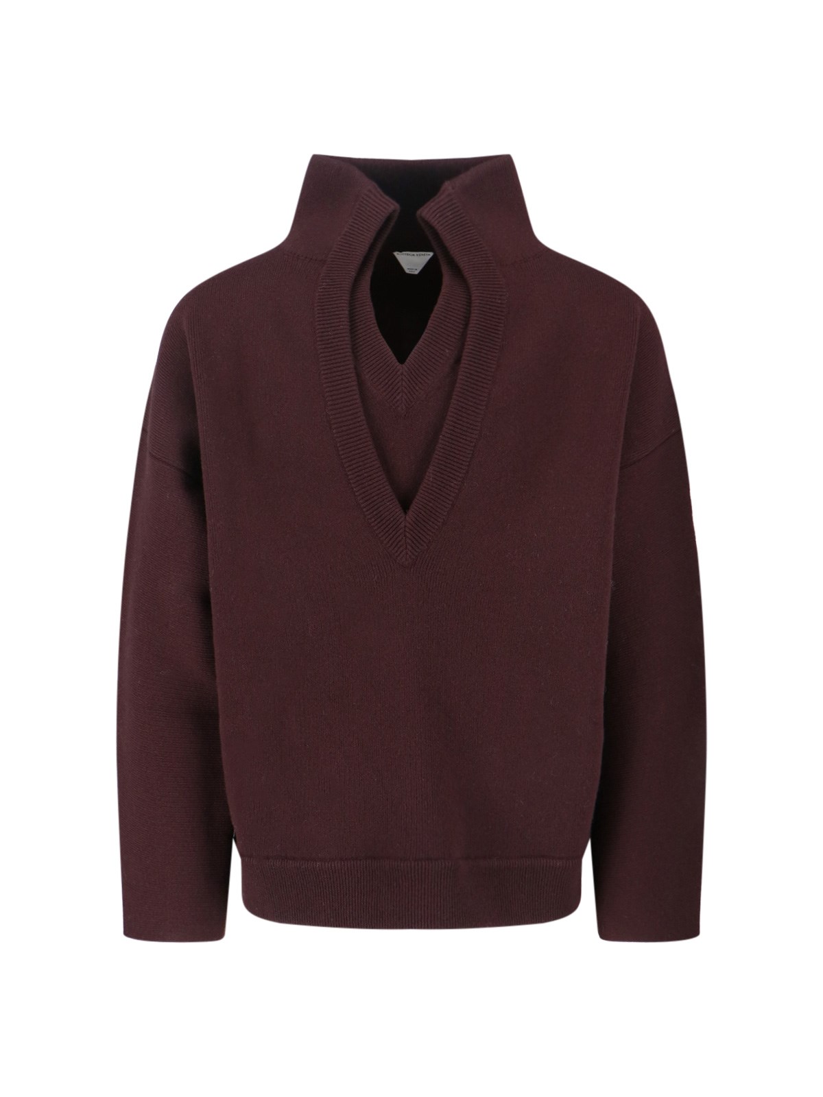 Bottega Veneta Chunky Compact Wool Blend V-neck Sweater In Purple