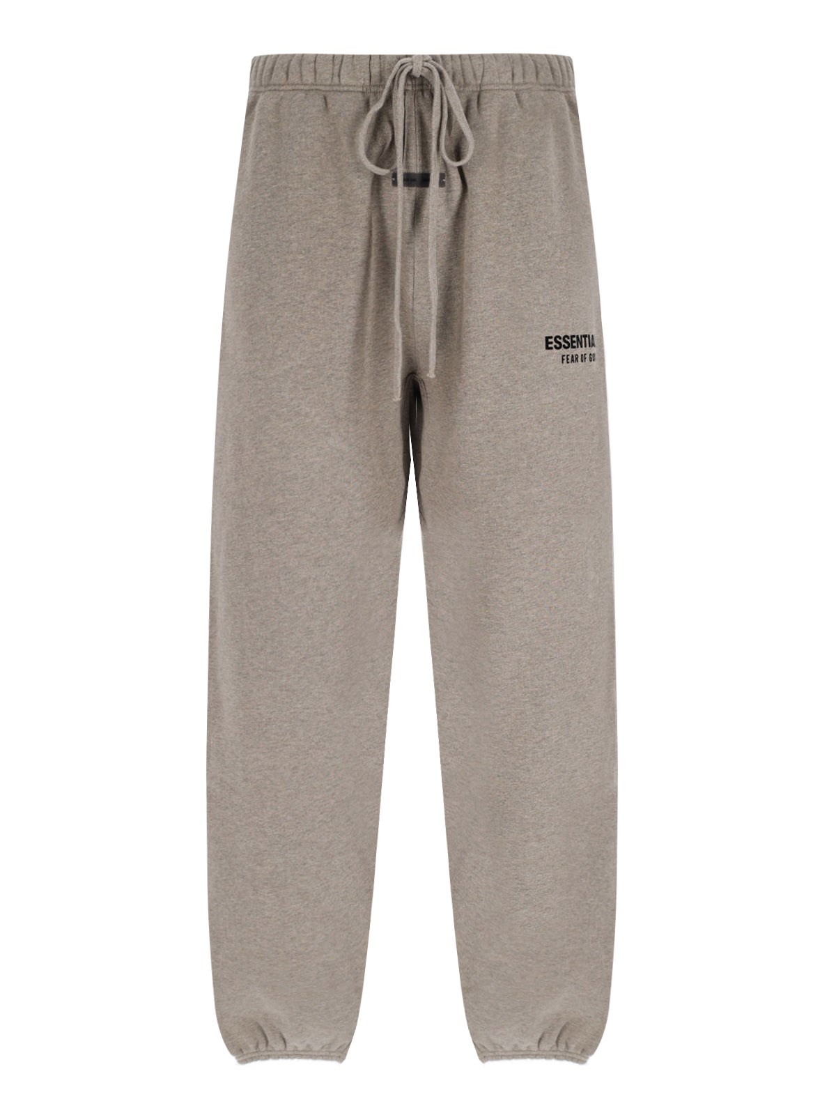 Essentials Brown Relaxed Fleece Piping Sweatpants In Gray