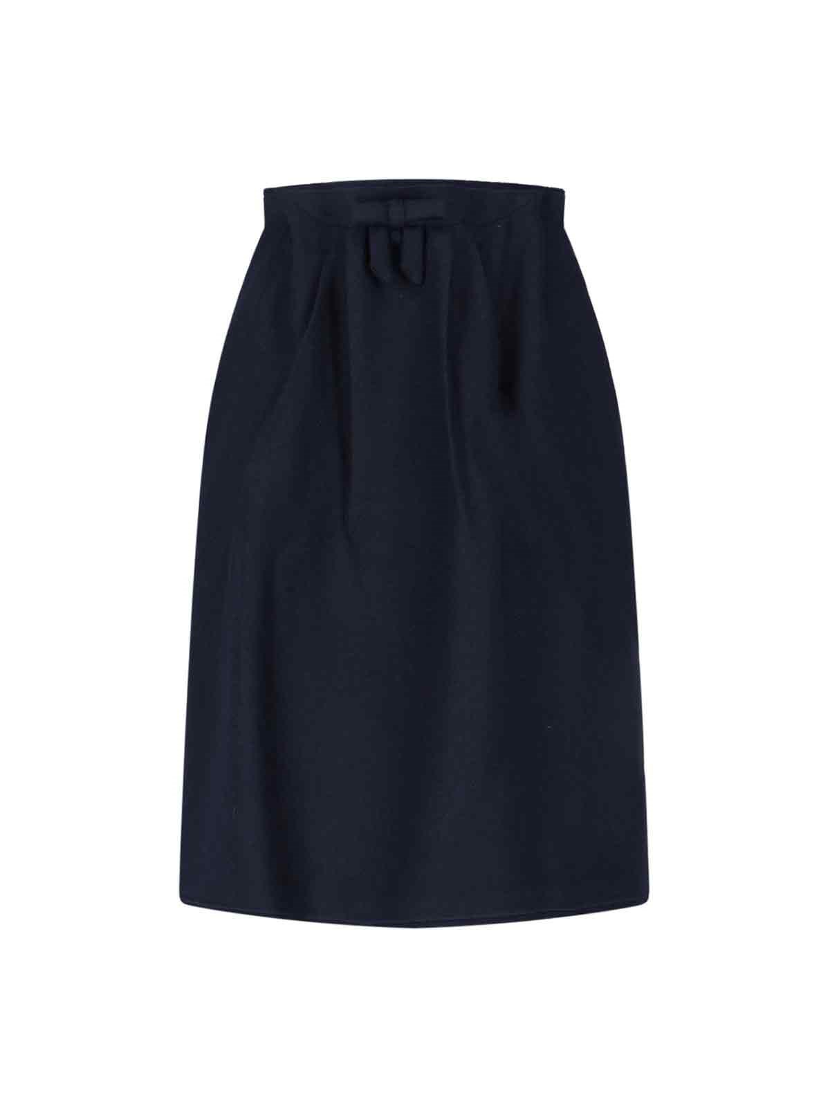 Prada Gonna Midi In Lana Chevron