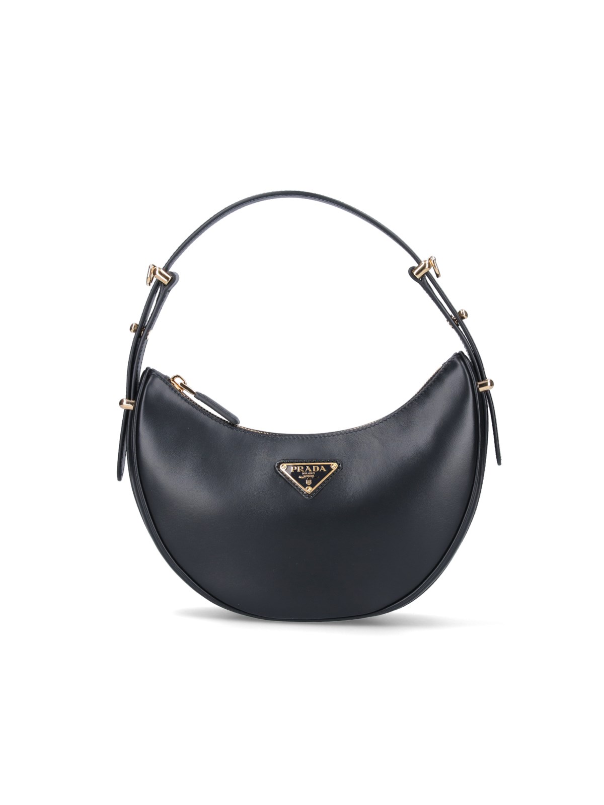 Prada Zip Calf Leather Shoulder Bag