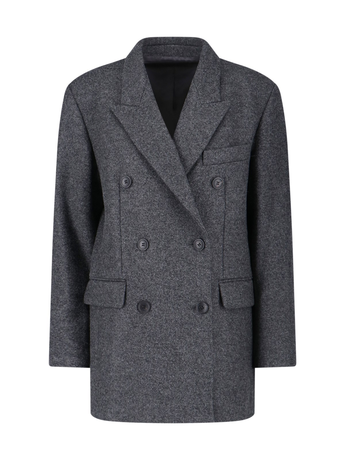 Isabel Marant Double-breasted Jacket With Notched Lapels In Gray