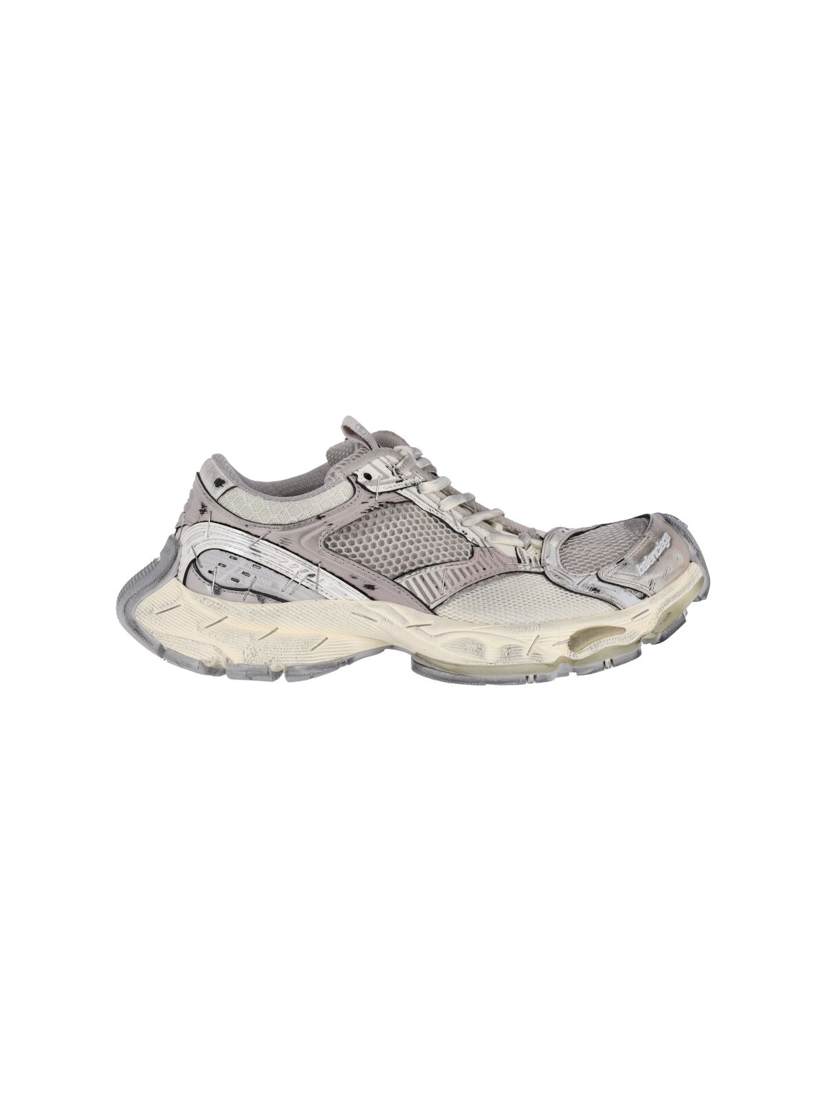 Balenciaga Multicolor Synthetic Leather And Mesh Stapler Sneakers In Neutral