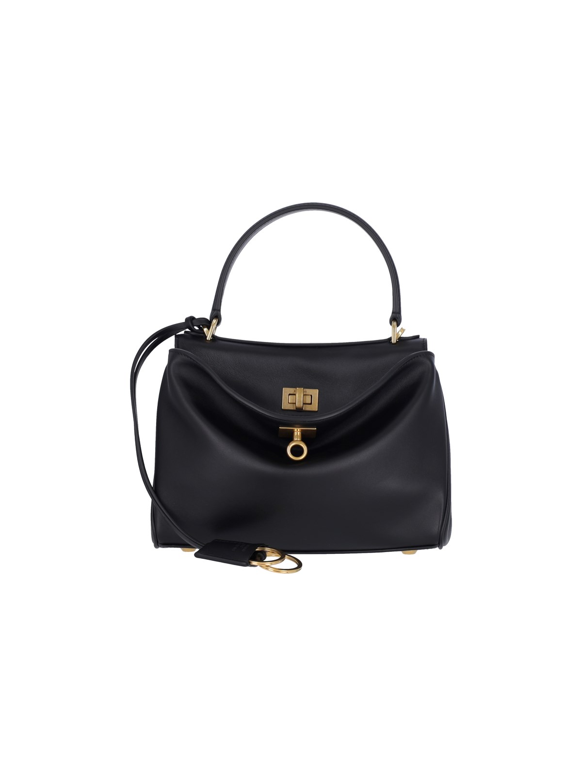 Balenciaga Womens Black Rodeo Leather Top-handle Bag In Black