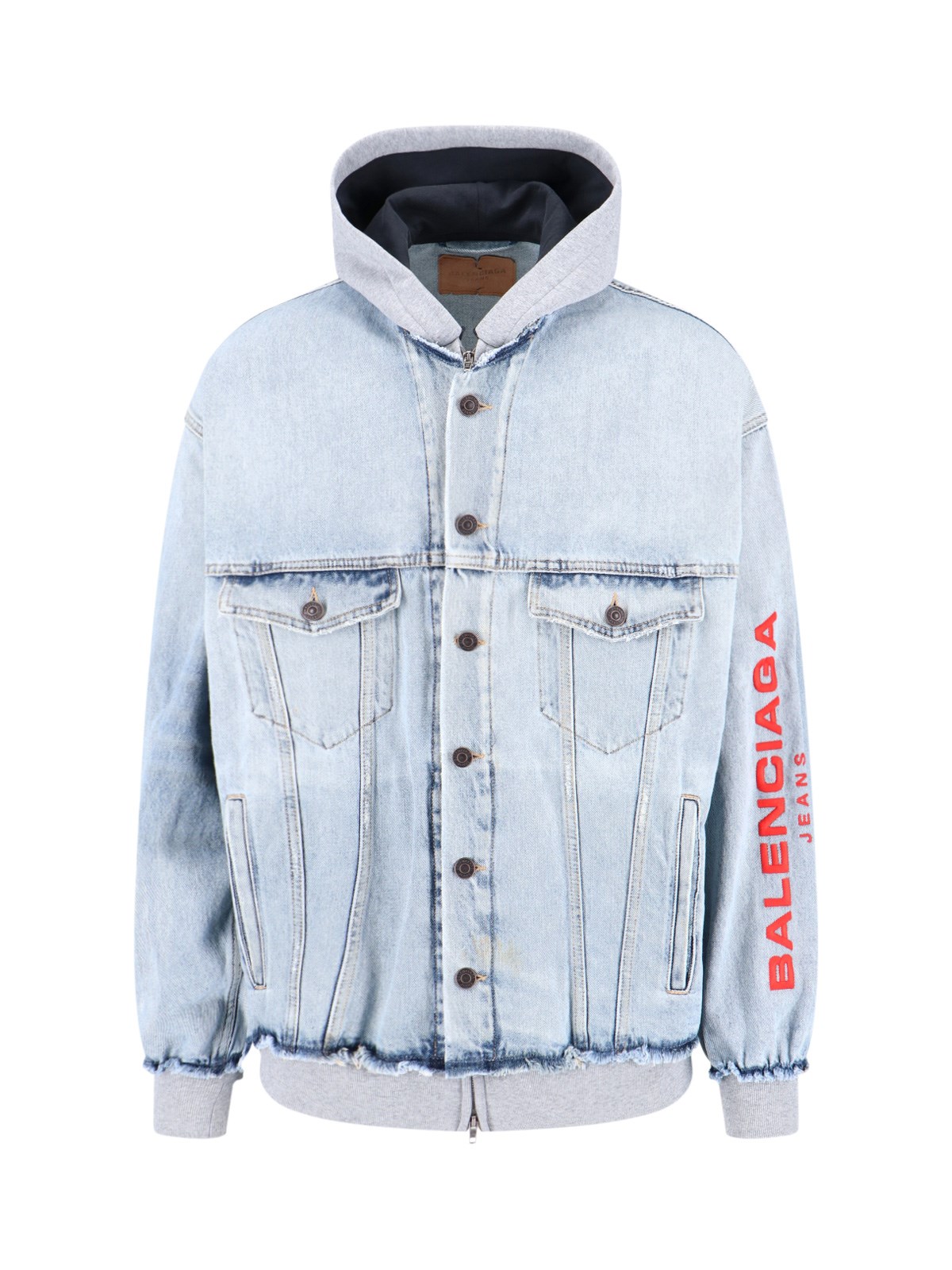 Balenciaga Cut-up Sweatshirt Jacket In Blue