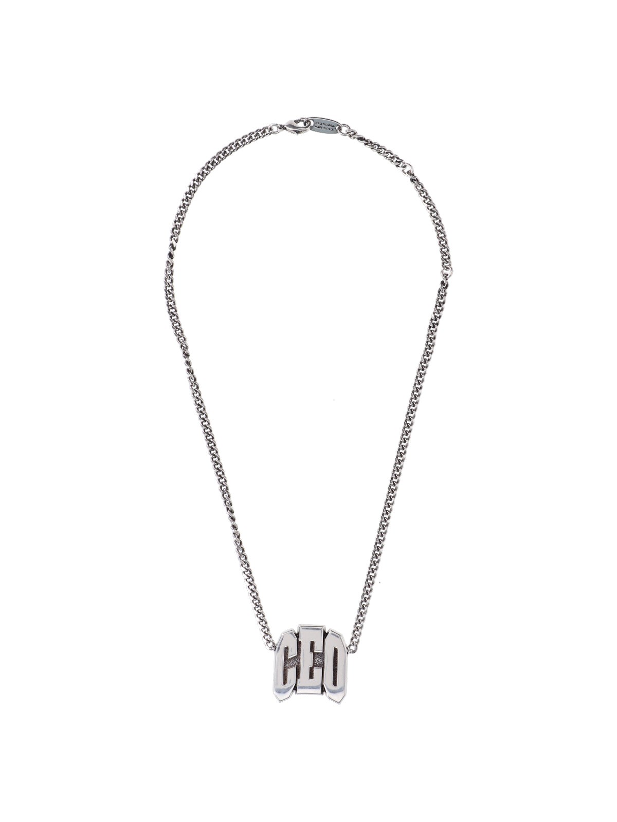 Balenciaga "3letter Ceo" Necklace In Gray