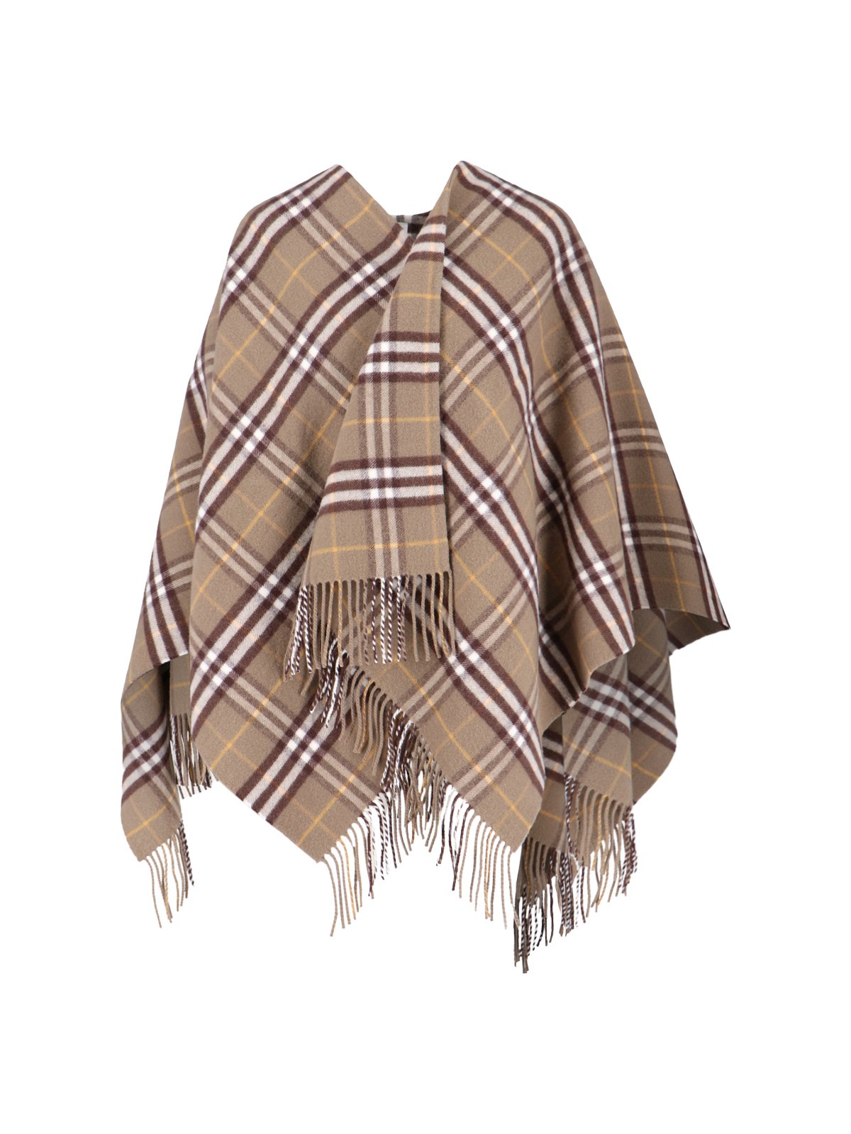 Burberry Wool And Cashmere Cape In Brown