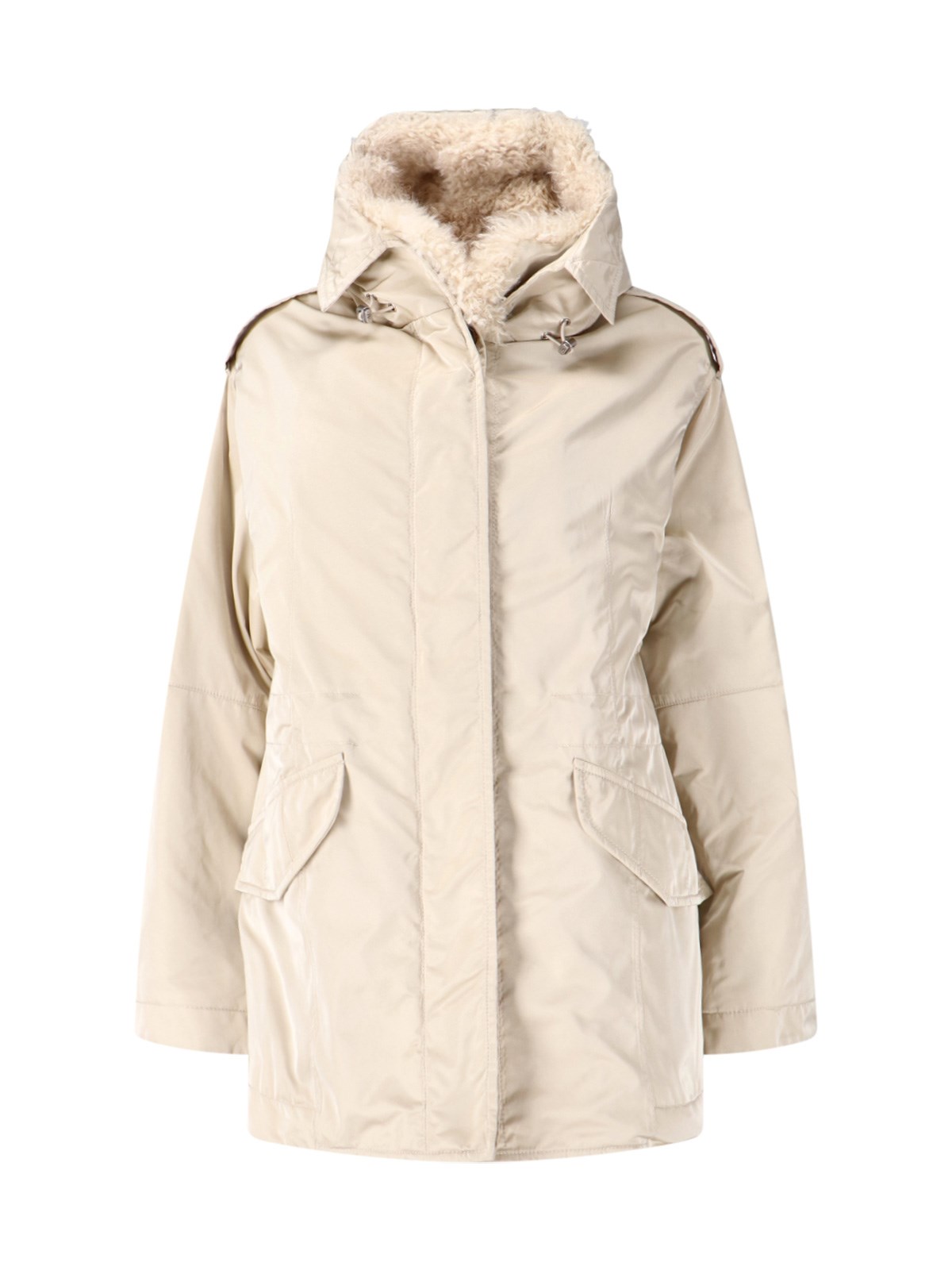 Ermanno Scervino Casual Jacket With Hood And Pockets In Neutral