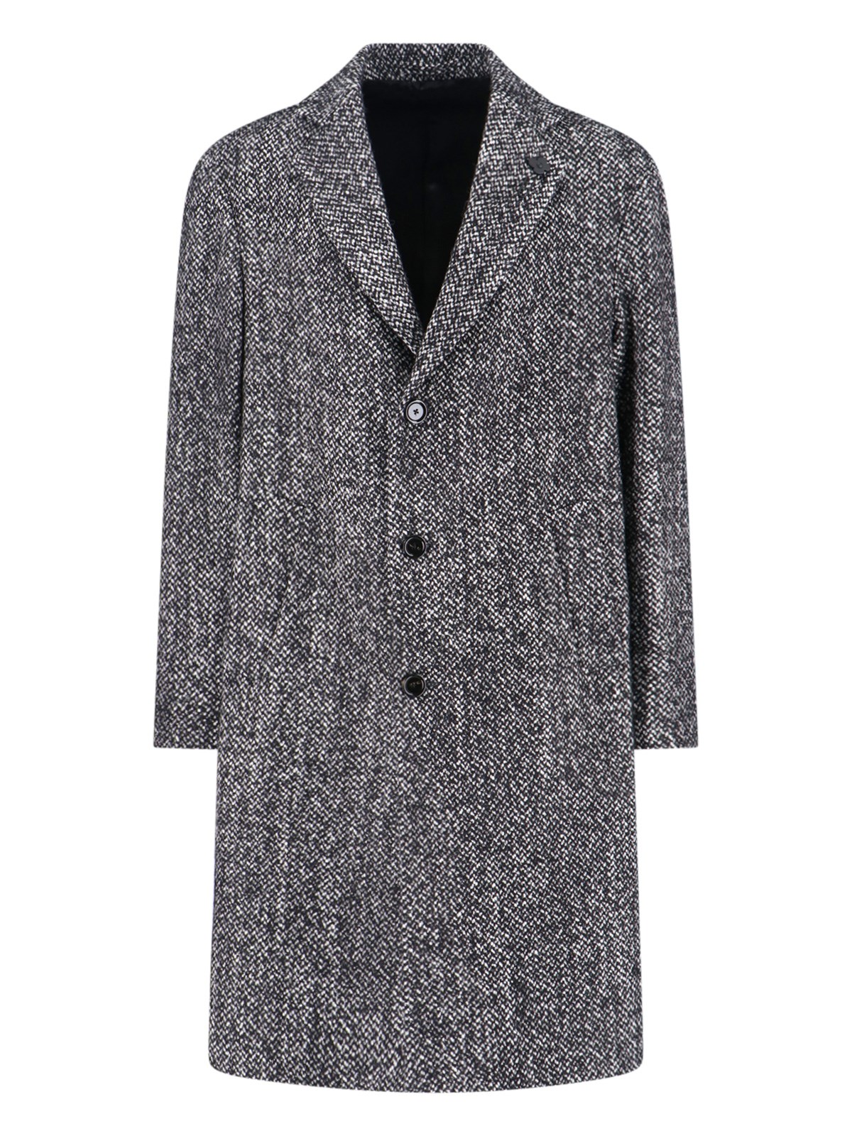 Lardini Single-breasted Wool Coat In Gray