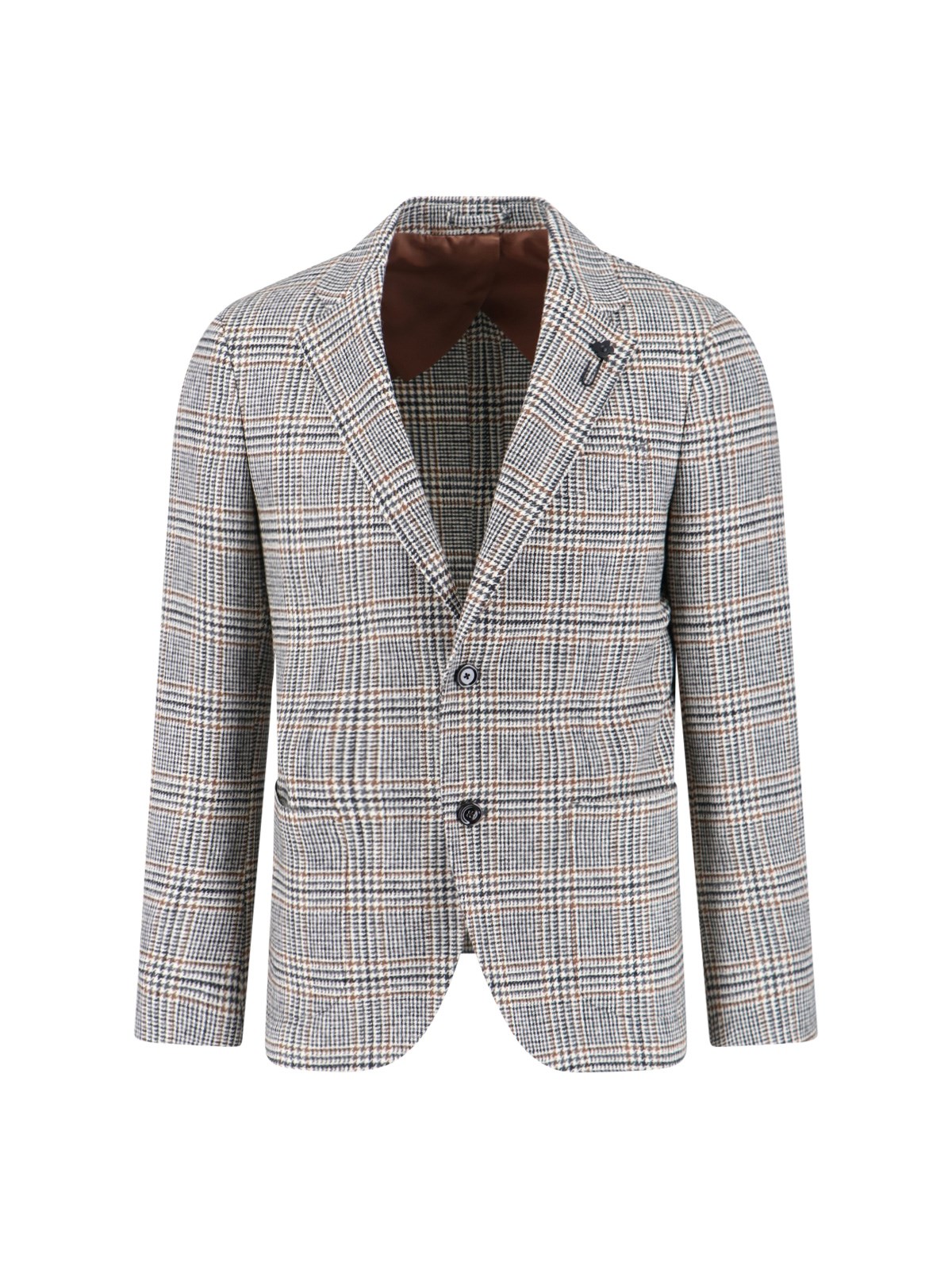 Lardini Single-breasted Virgin Wool Blazer In Gray