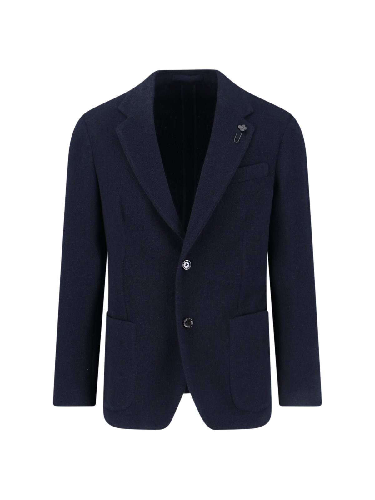 Lardini Single-breasted Virgin Wool Blend Blazer In Blue
