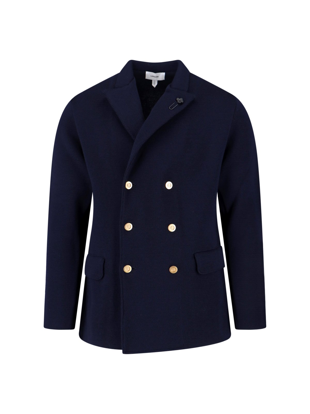 Lardini Double-breasted Jacket Flap Pockets In Blue