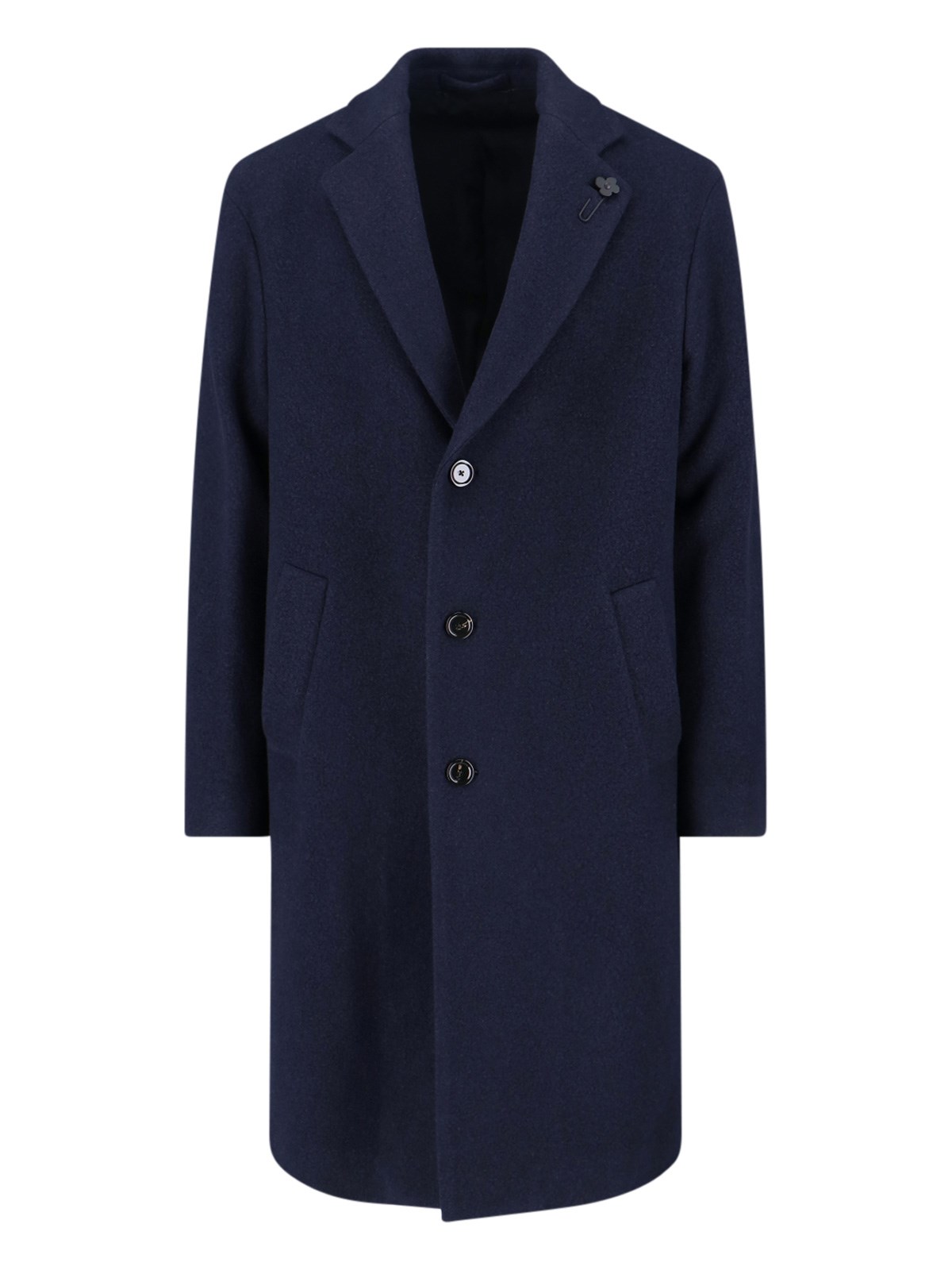 Lardini Lapel Single-breasted Jacket Front Pockets Pin In Blue