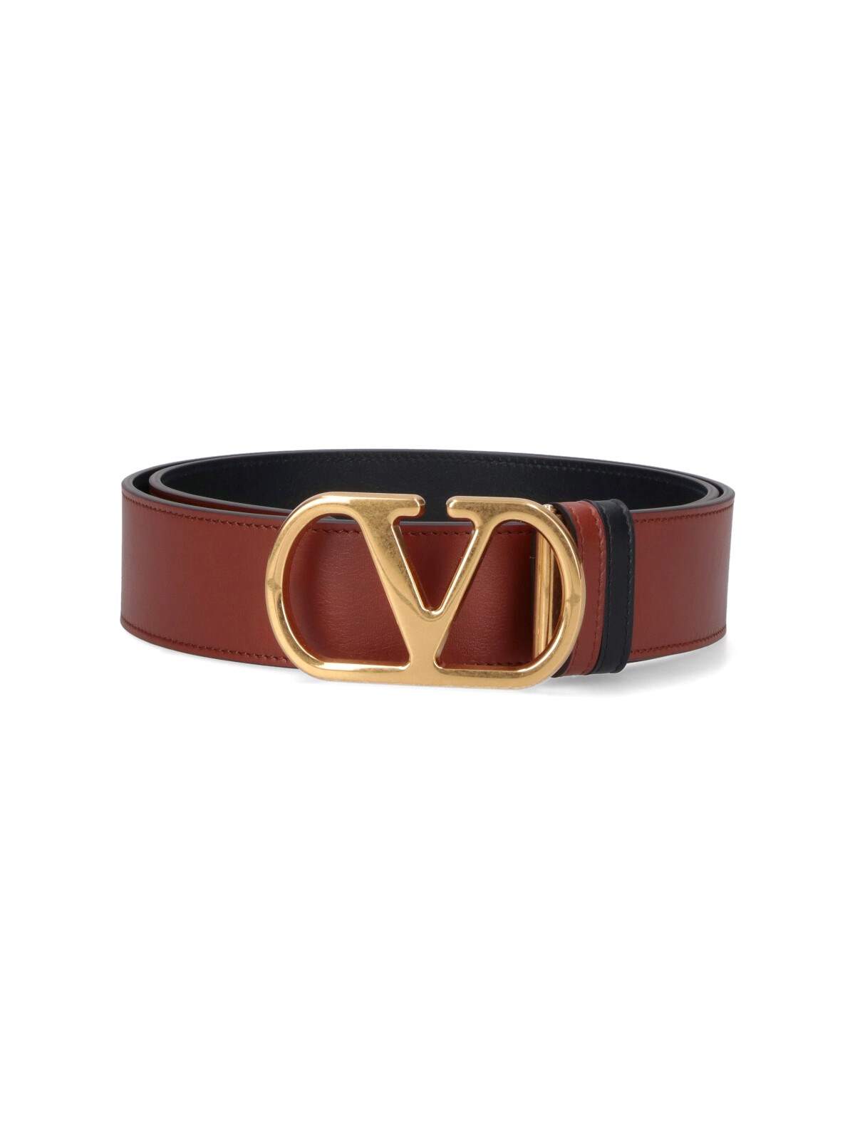 Valentino "vlogo Signature" Reversible Belt In Burgundy