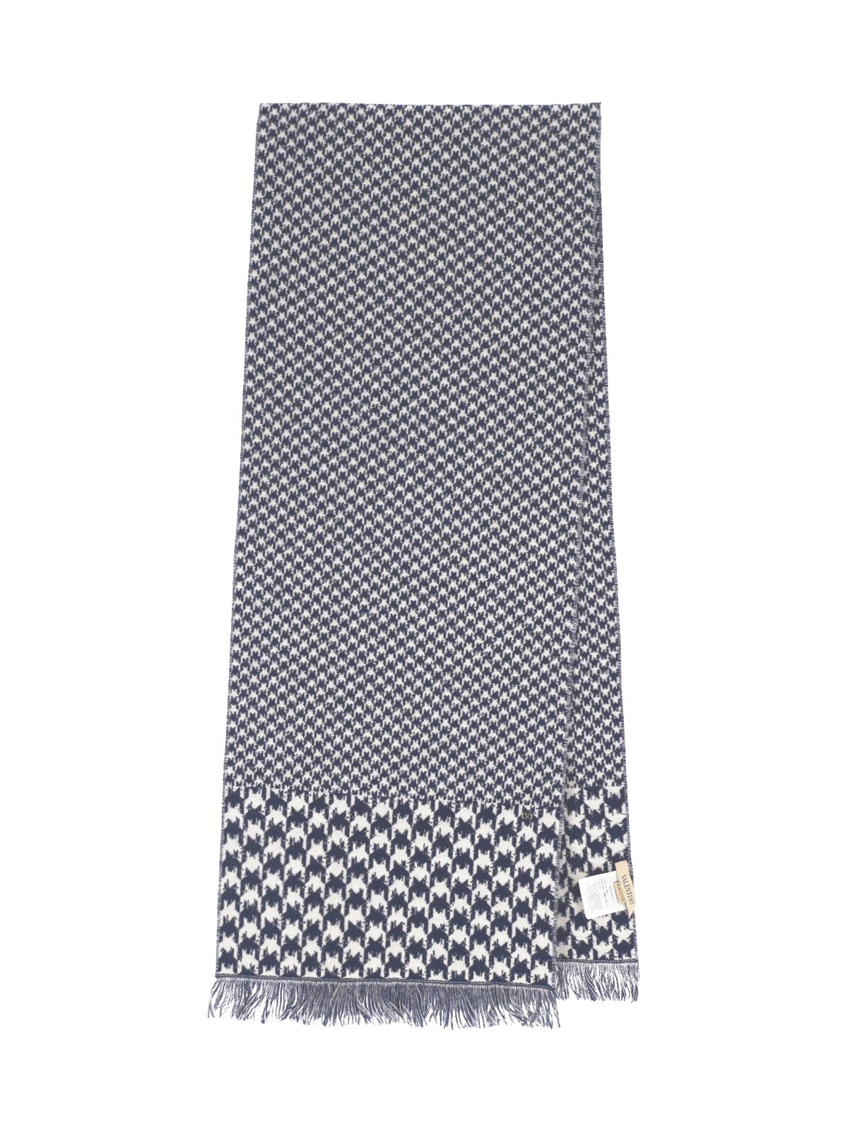 Valentino Houndstooth Scarf In Blue