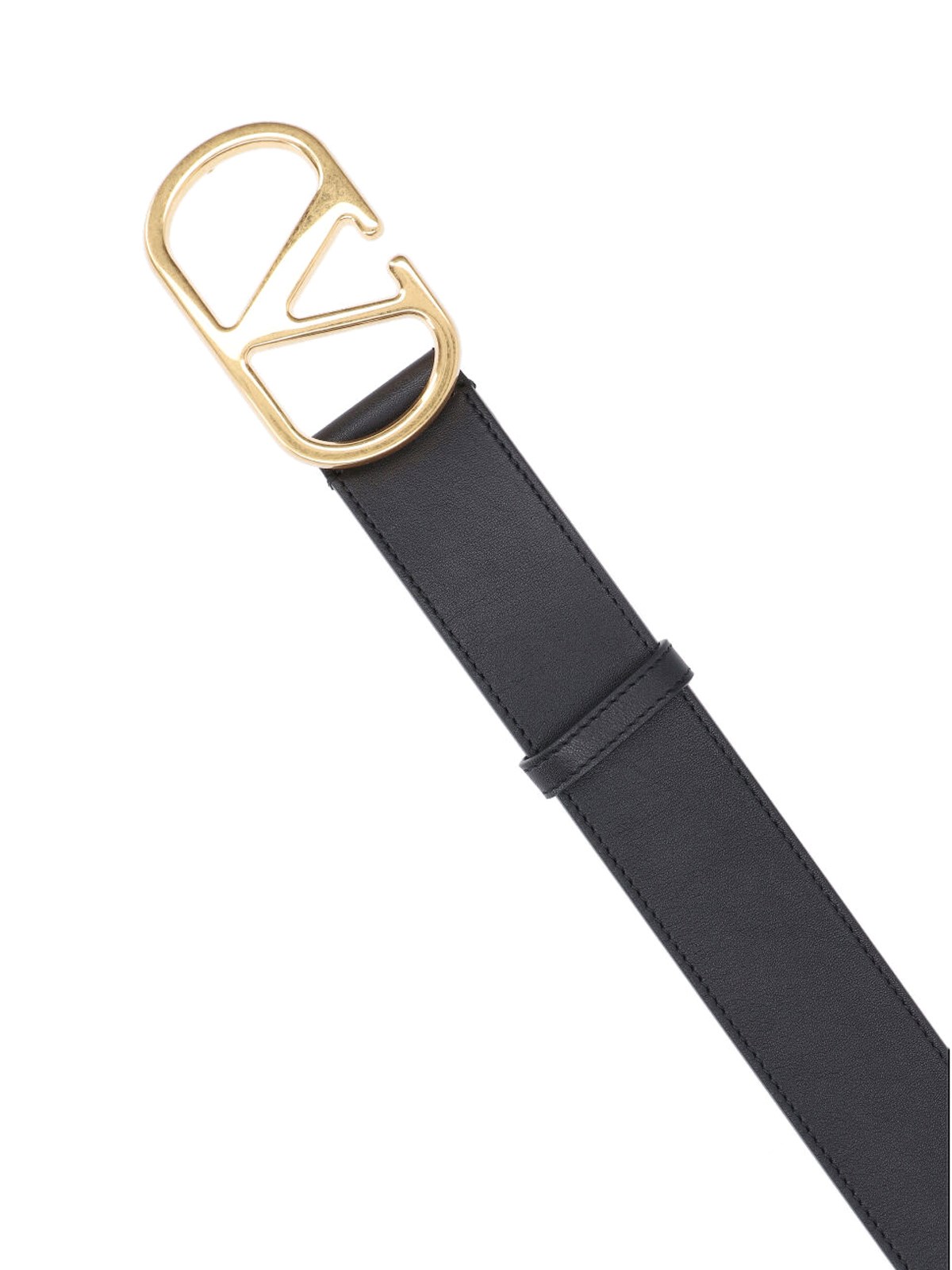 【関税&送料込】Valentino Garavani Vlogo Signature Belt Valentino Garavani VLogo Signature 40mm Leather Belt | Black
