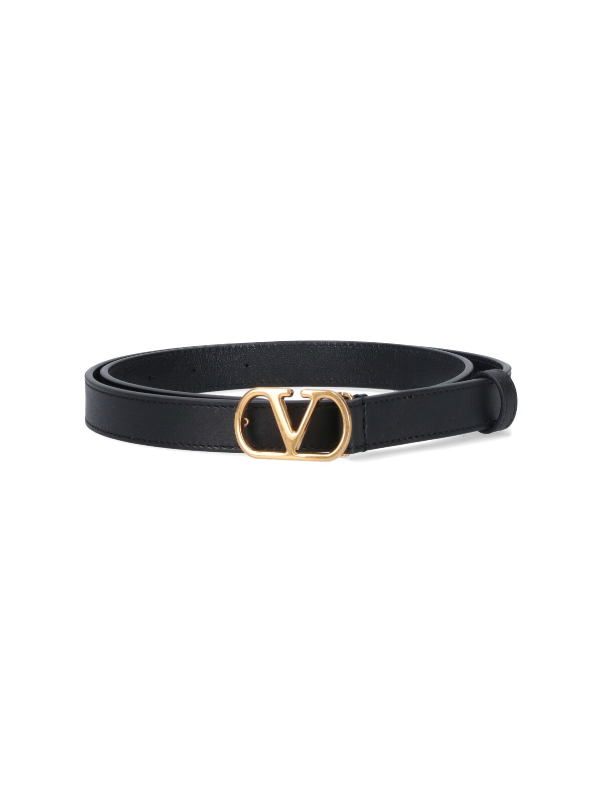Valentino Belts Adjustable Length Gold-tone Buckle In Black