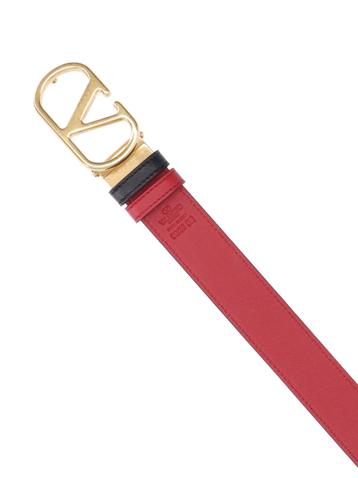 VALENTINO GARAVANI VLogo Signature 70 Reversible Black Red Leather Belt 95 / 38 Vlogo Signature Reversible Belt – Antonioli.eu main image 2