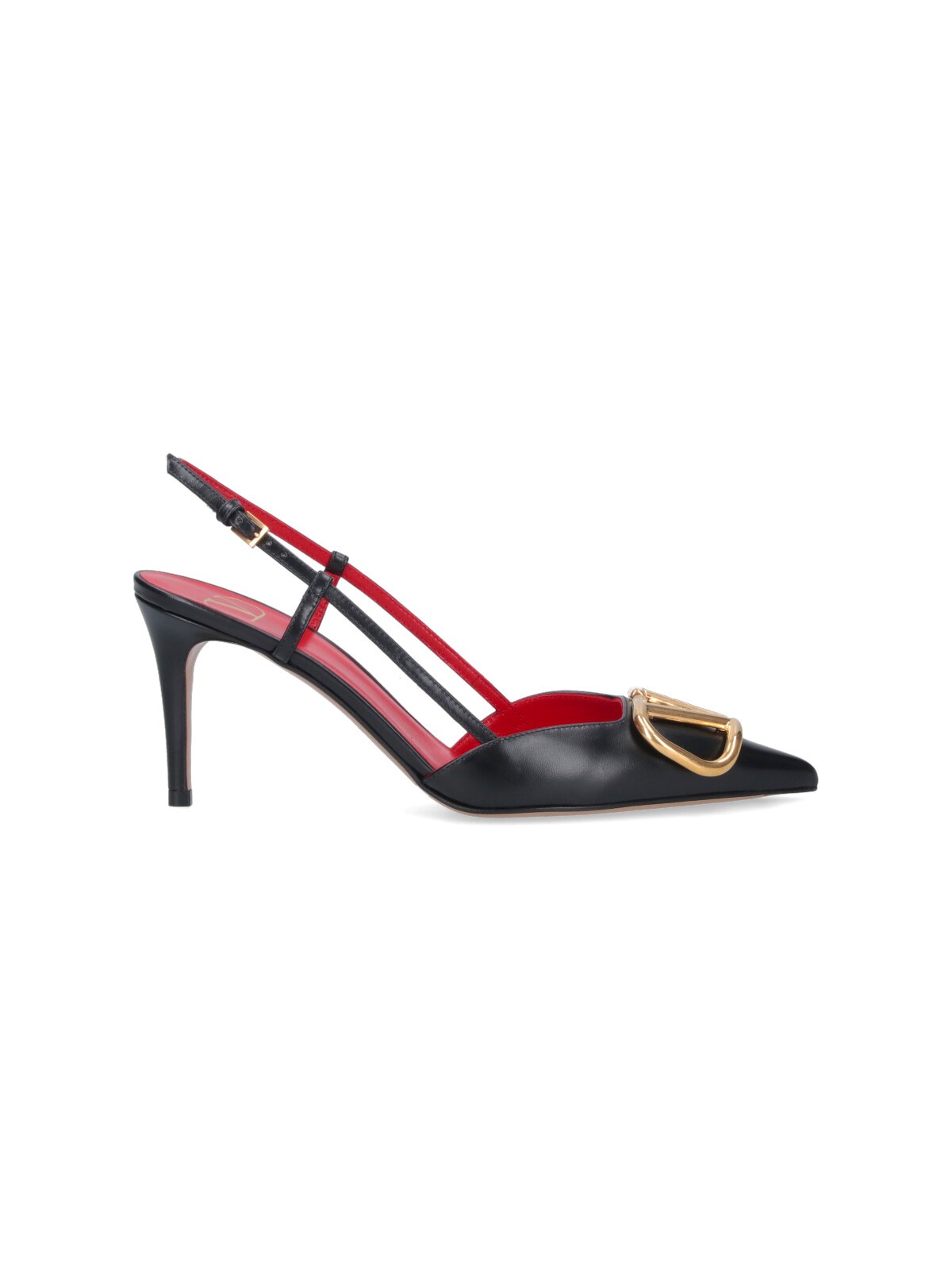 Valentino Garavani Vlogo Signature Satin Slingback Pumps 80mm Woman Black 40.5