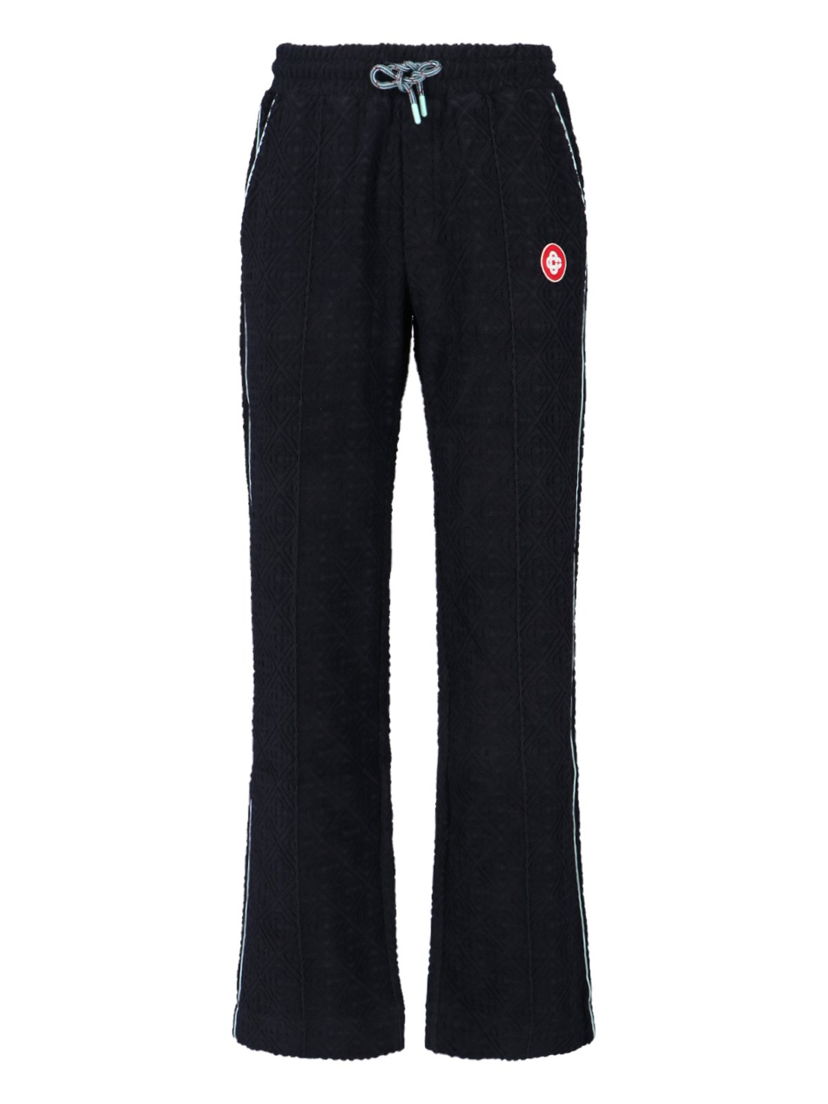 Casablanca Textured Black Trousers With Relaxed Fit In Black
