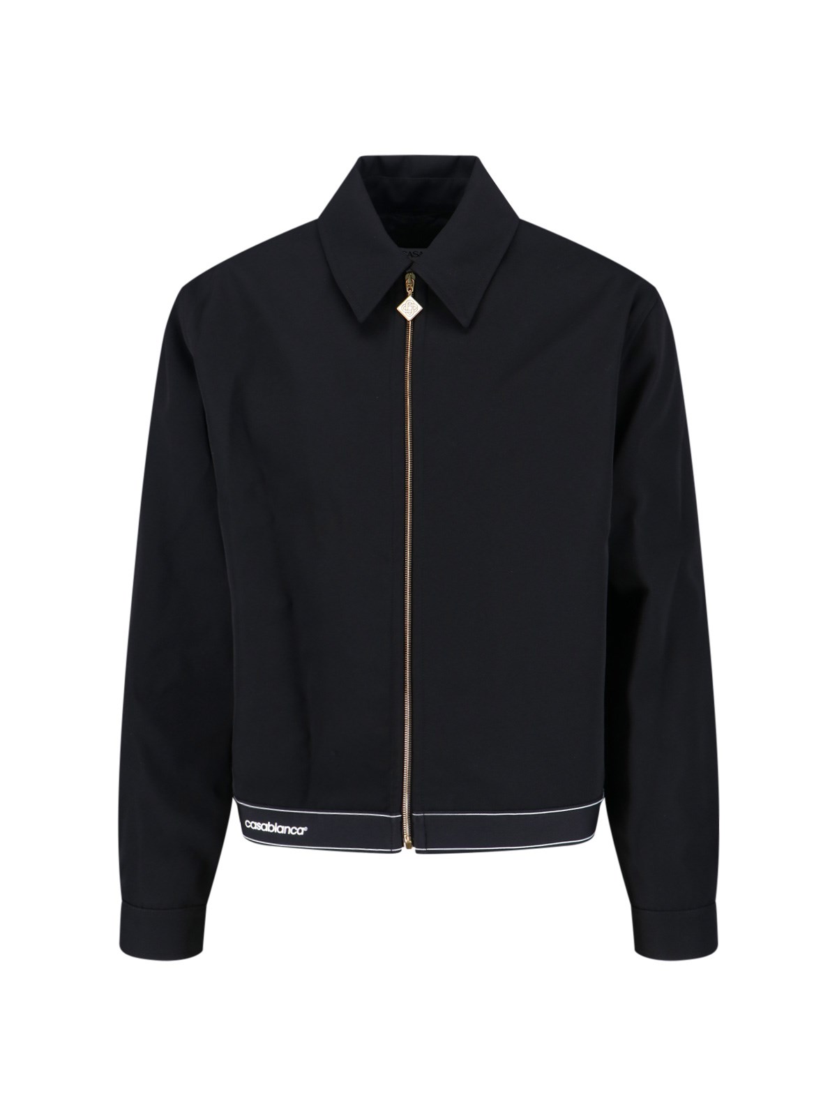 Casablanca Tailored Wool Jacket With Contrasting Logo In Blue