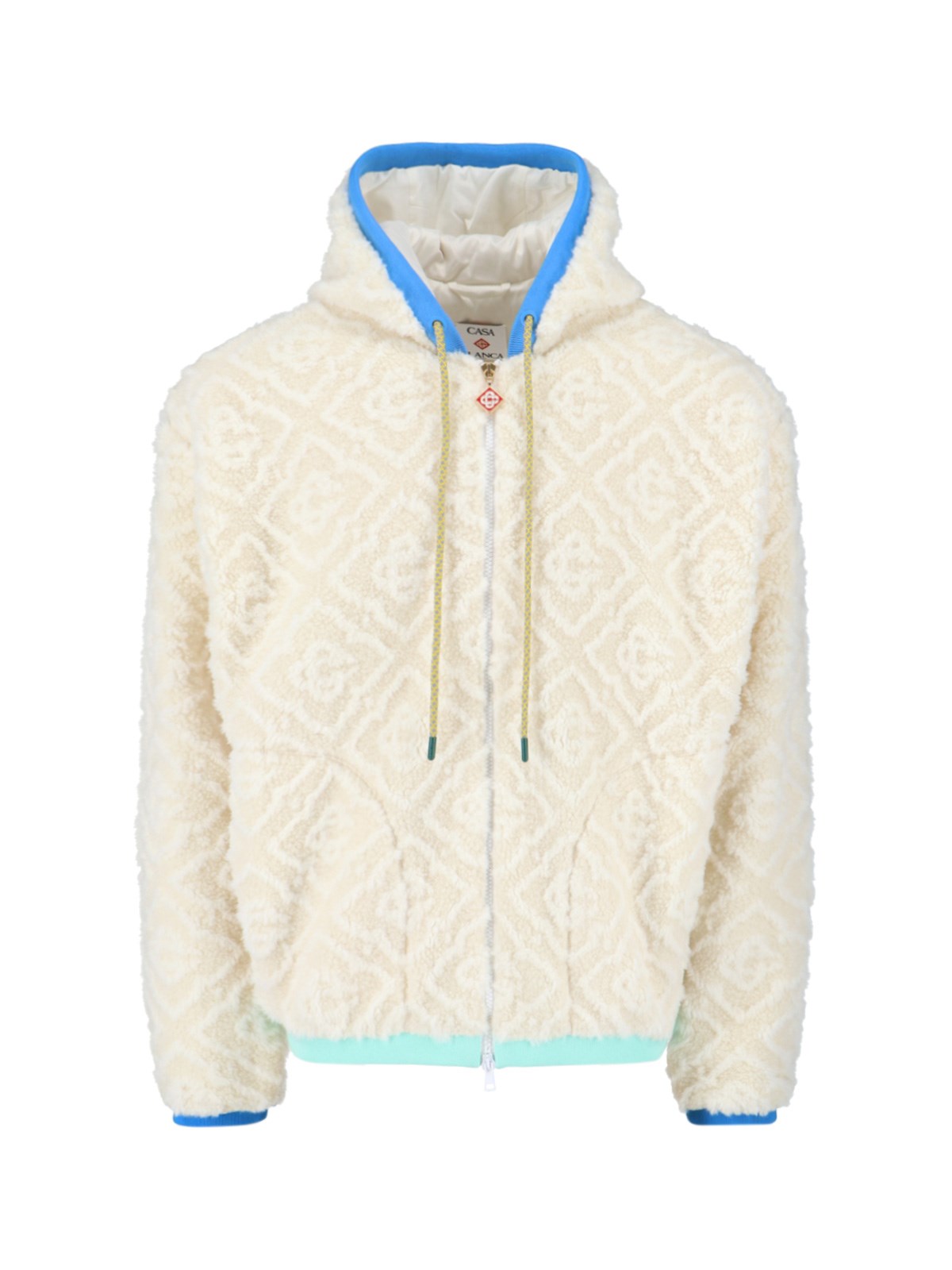 Casablanca Monogram Jacquard Oversized Fleece Jacket In White