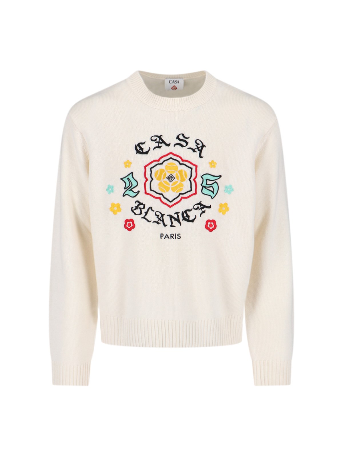 Casablanca Men's White Emblem Sweater