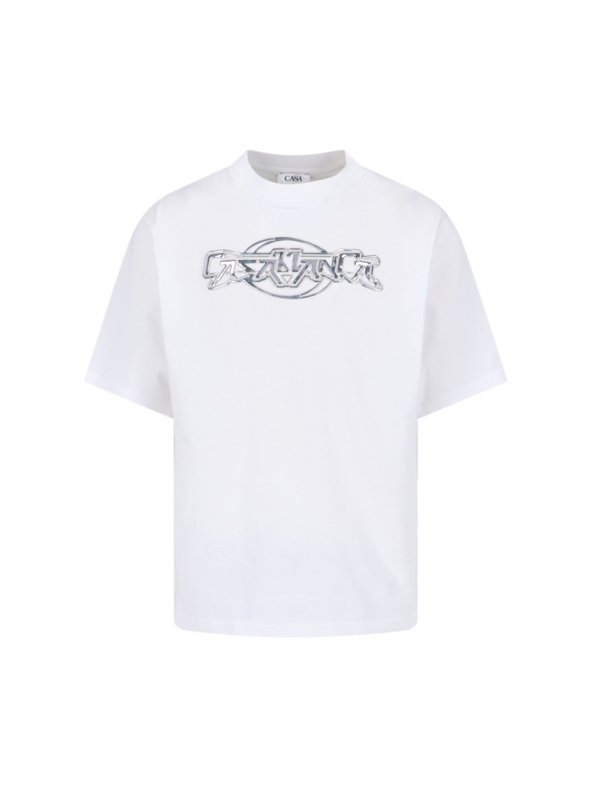 Casablanca Oversize Crew Neck T-shirt With Graphic Print In White