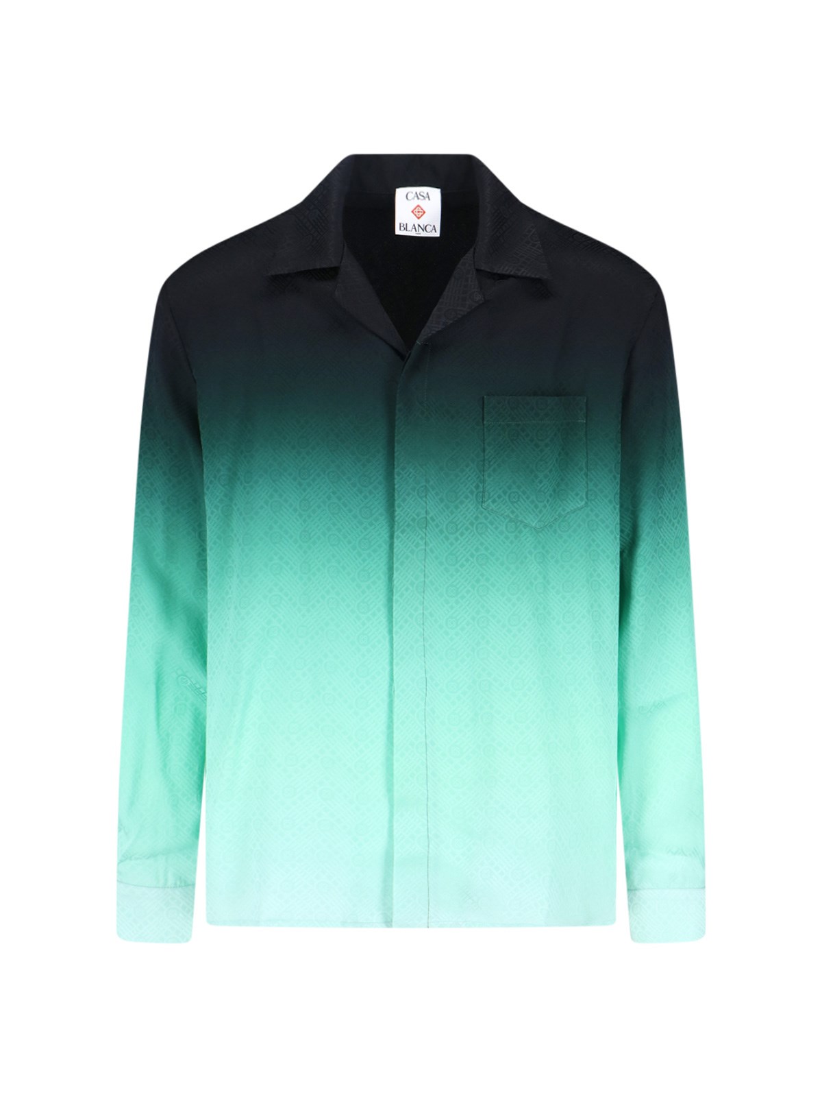 Casablanca Long Sleeve Gradient Shirt With Chest Pocket In Multi