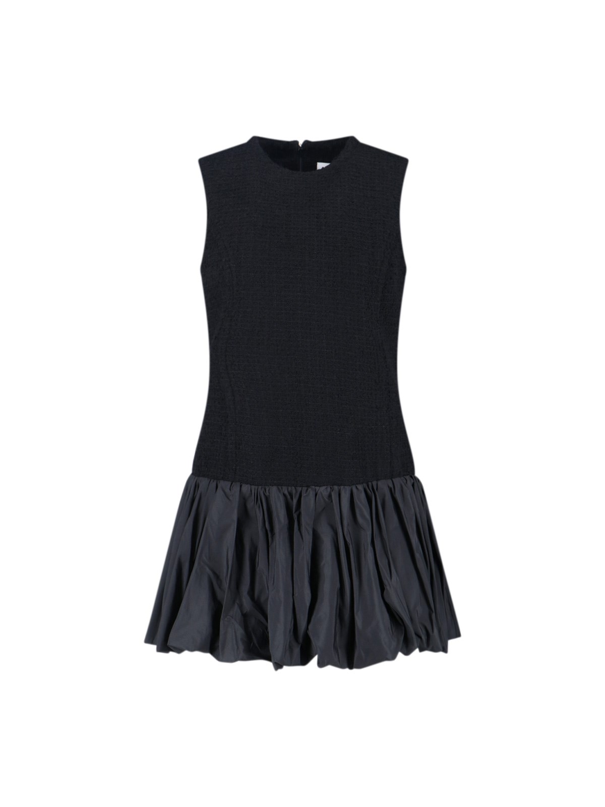 Patou Textured Sleeveless Dress Drop Waist In Black