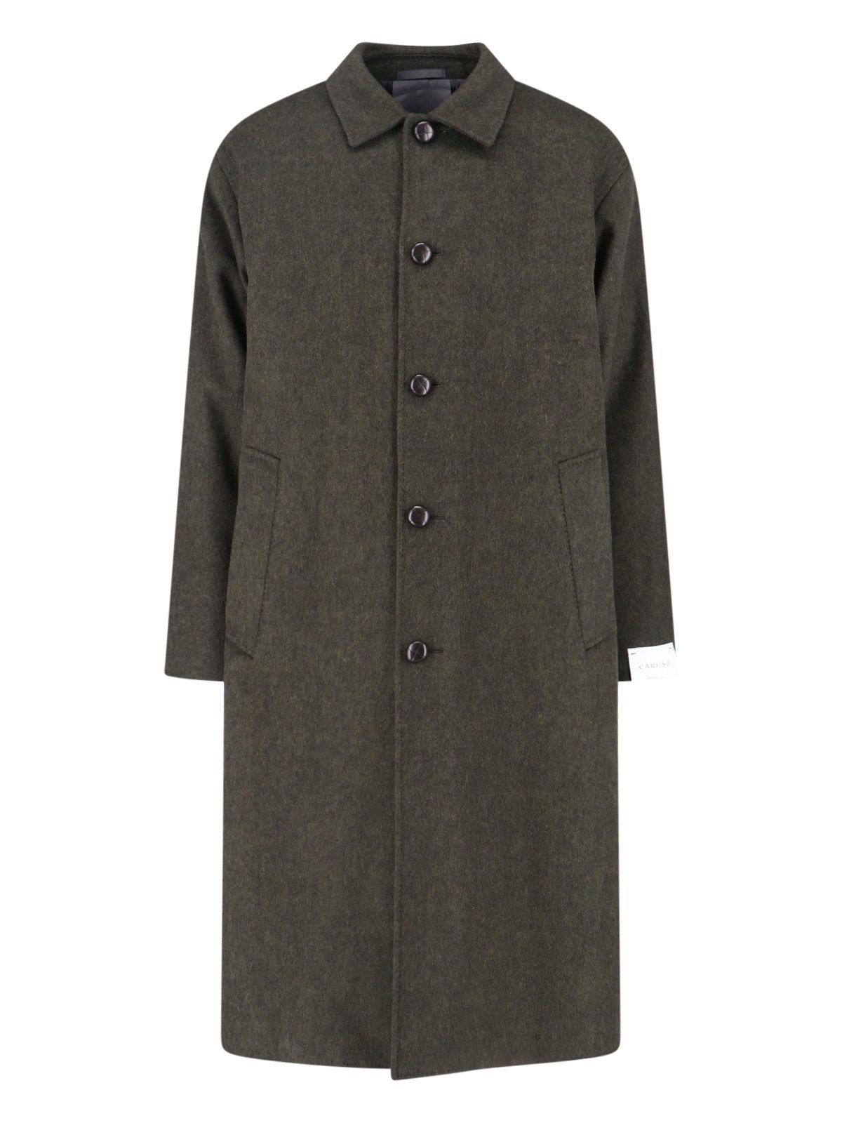 Caruso Classic Long-silhouette Green Jacket With Textured Finish In Green