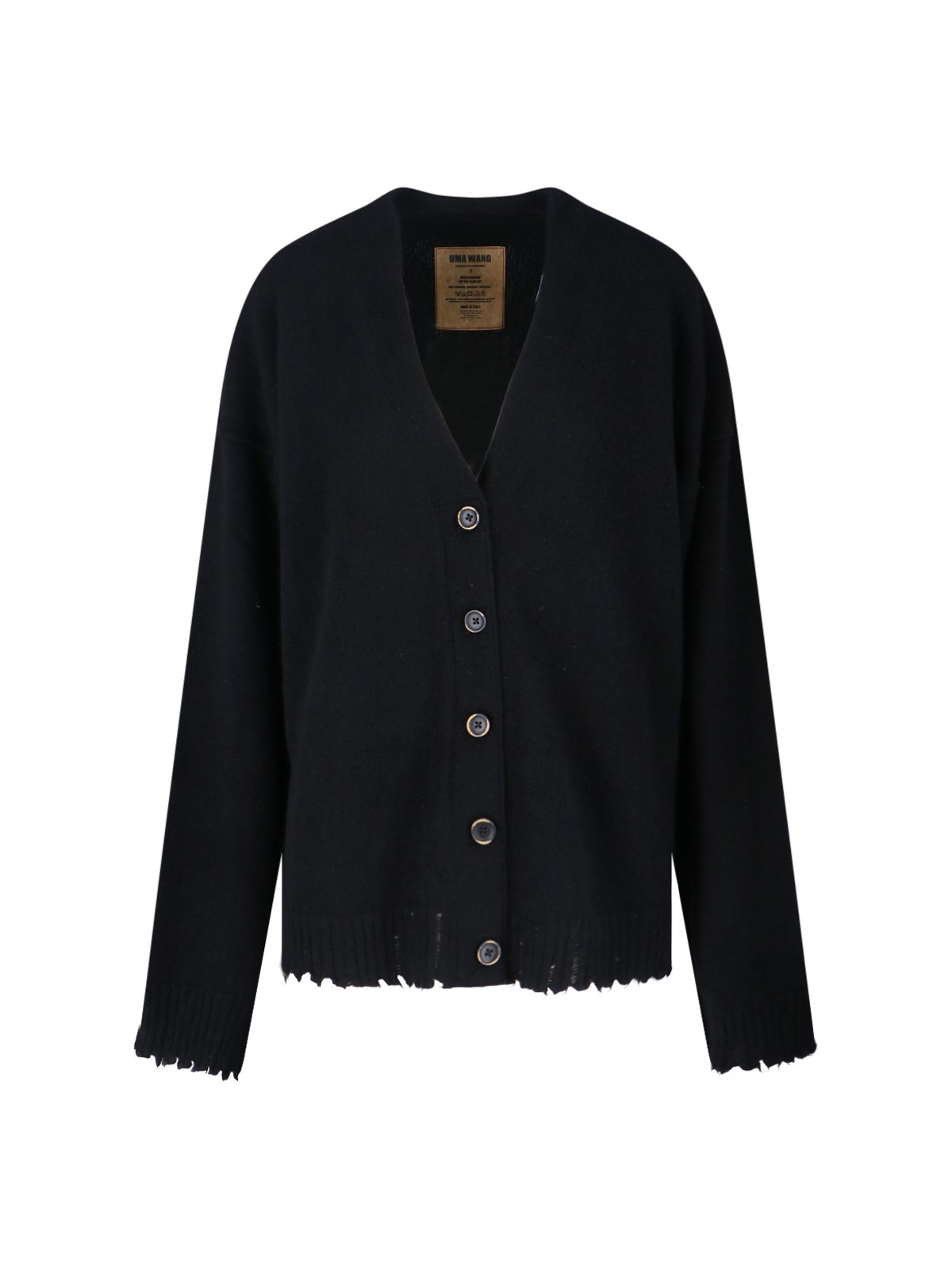 Uma Wang Woman Cardigan Charcoal Size S Cashmere In Black