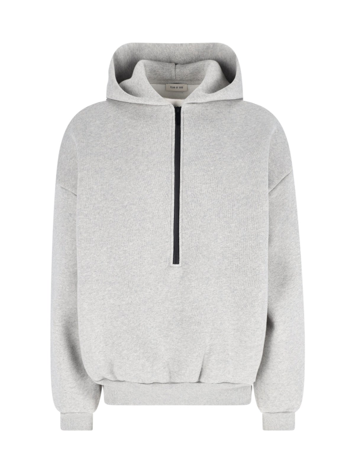 Fear Of God Grey Oversized Zipped Hoodie In Gray