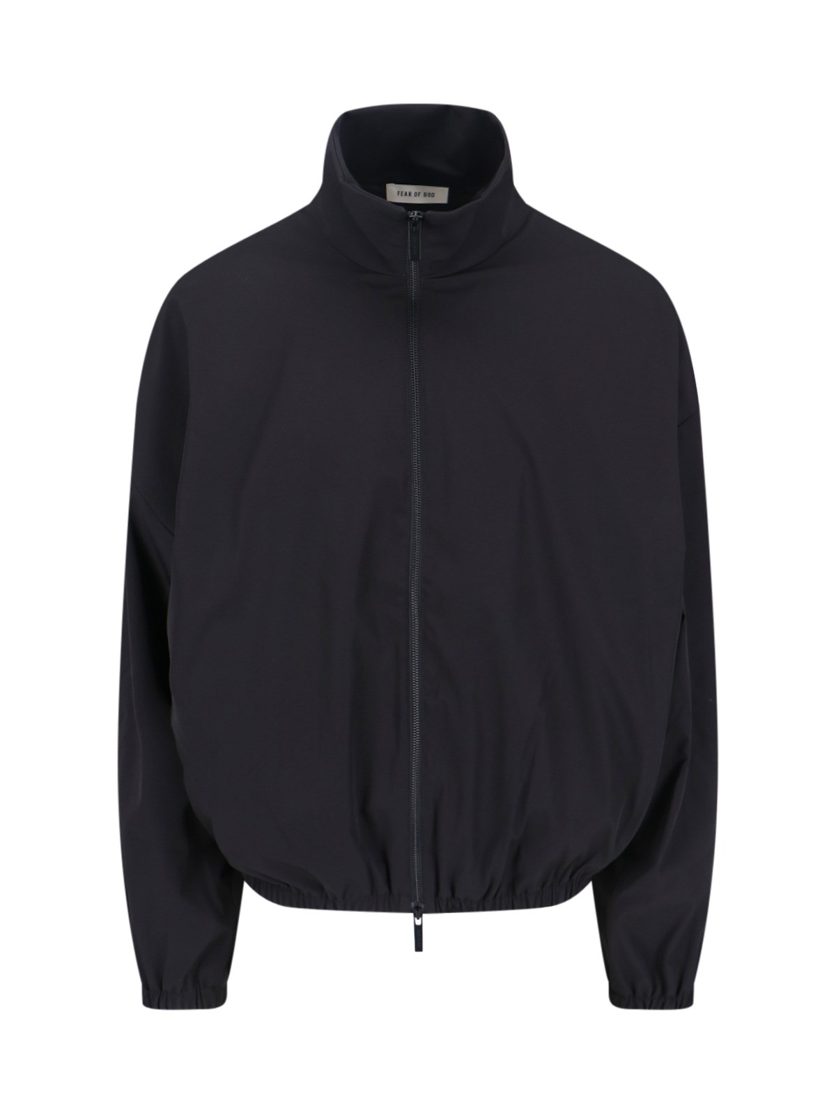 Fear Of God Black Nylon Bomber With High Collar In Black