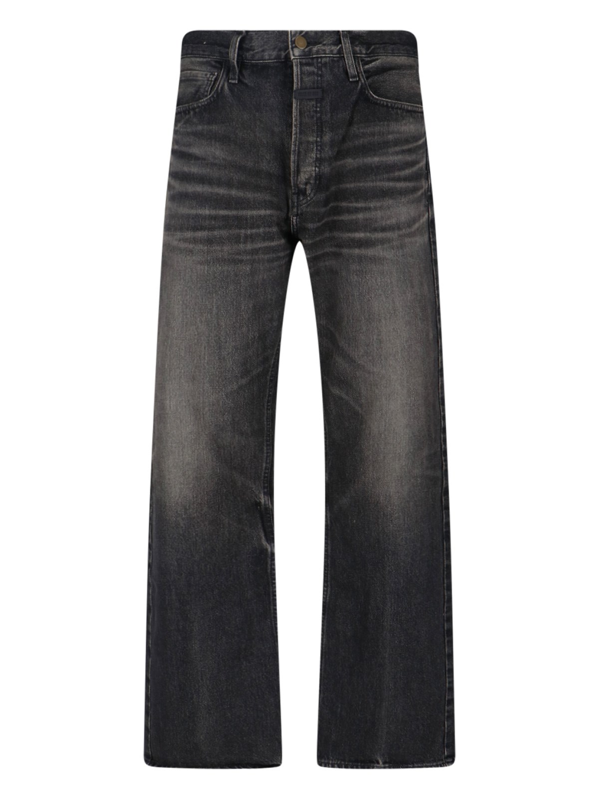 Fear Of God Straight-leg Distressed Jeans In Black