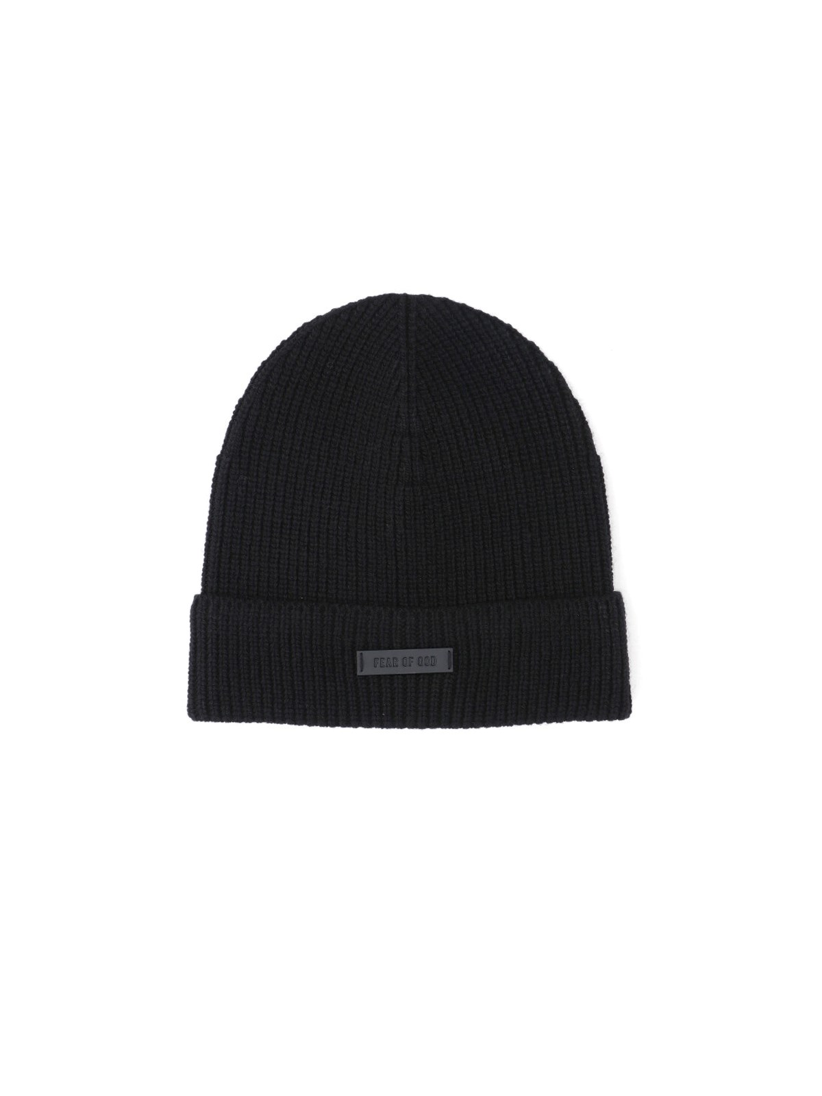 Fear Of God Logo Cashmere Beanie In Black