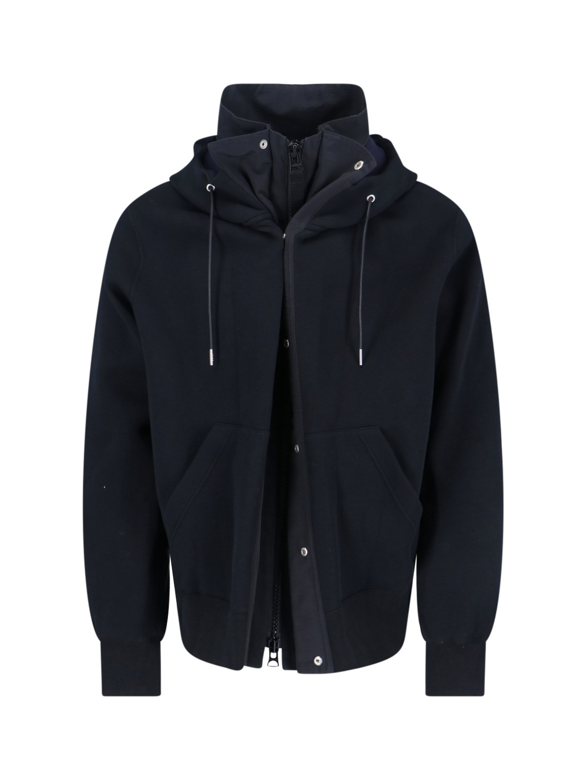 Sacai Cotton Blend Hoodie In Black