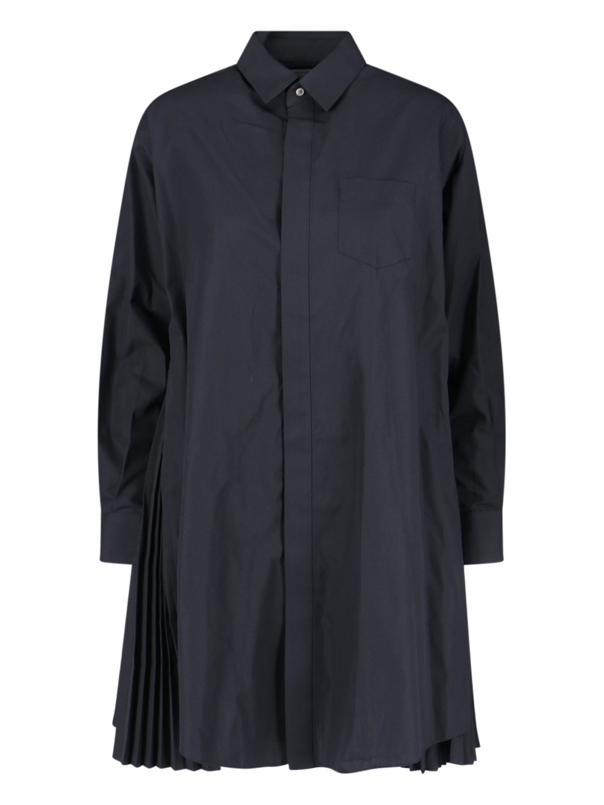 Sacai Mini Shirt Dress In Black