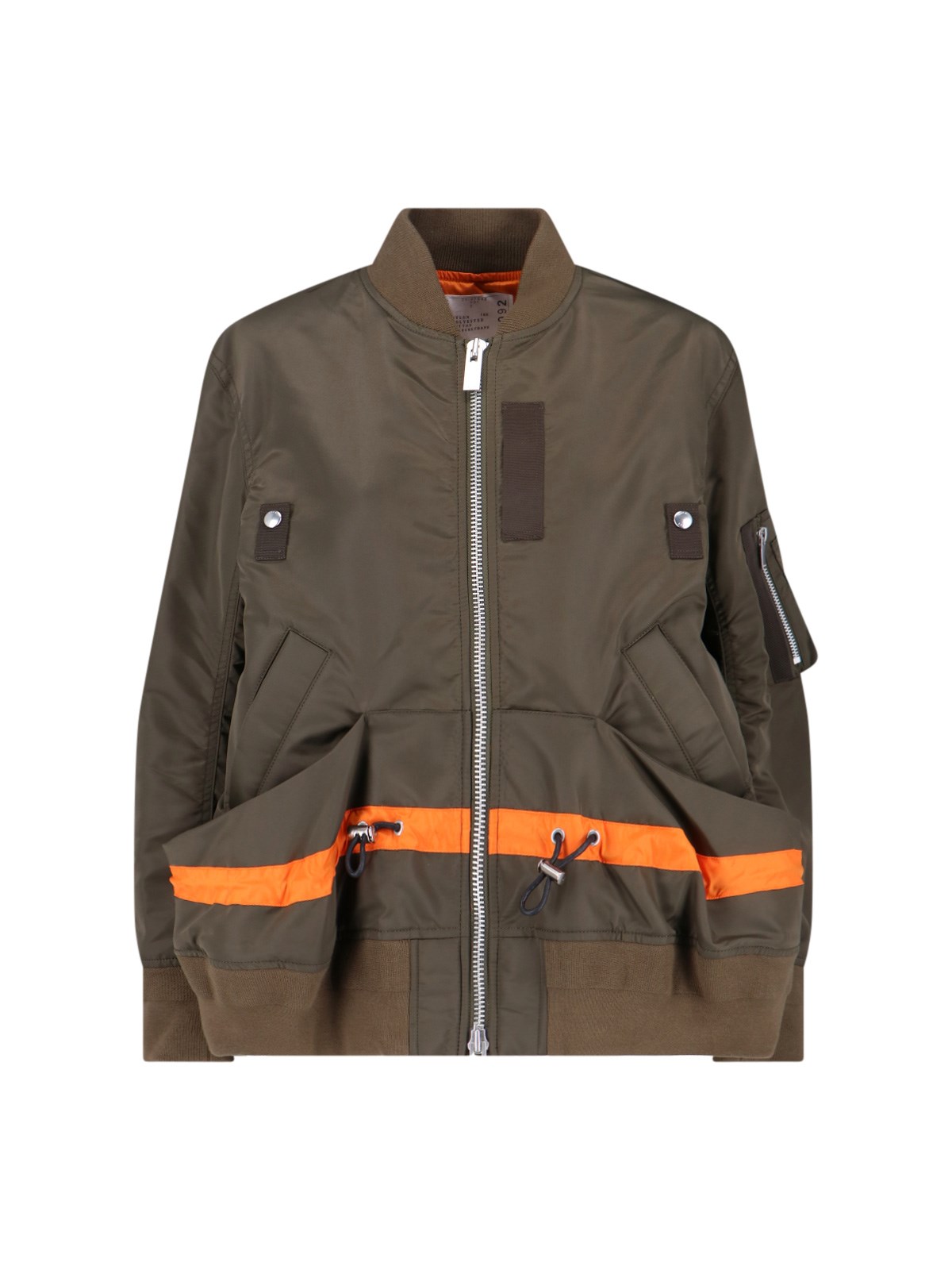 Sacai Womens Khaki Padded Relaxed-fit Shell Jacket Xl In Brown