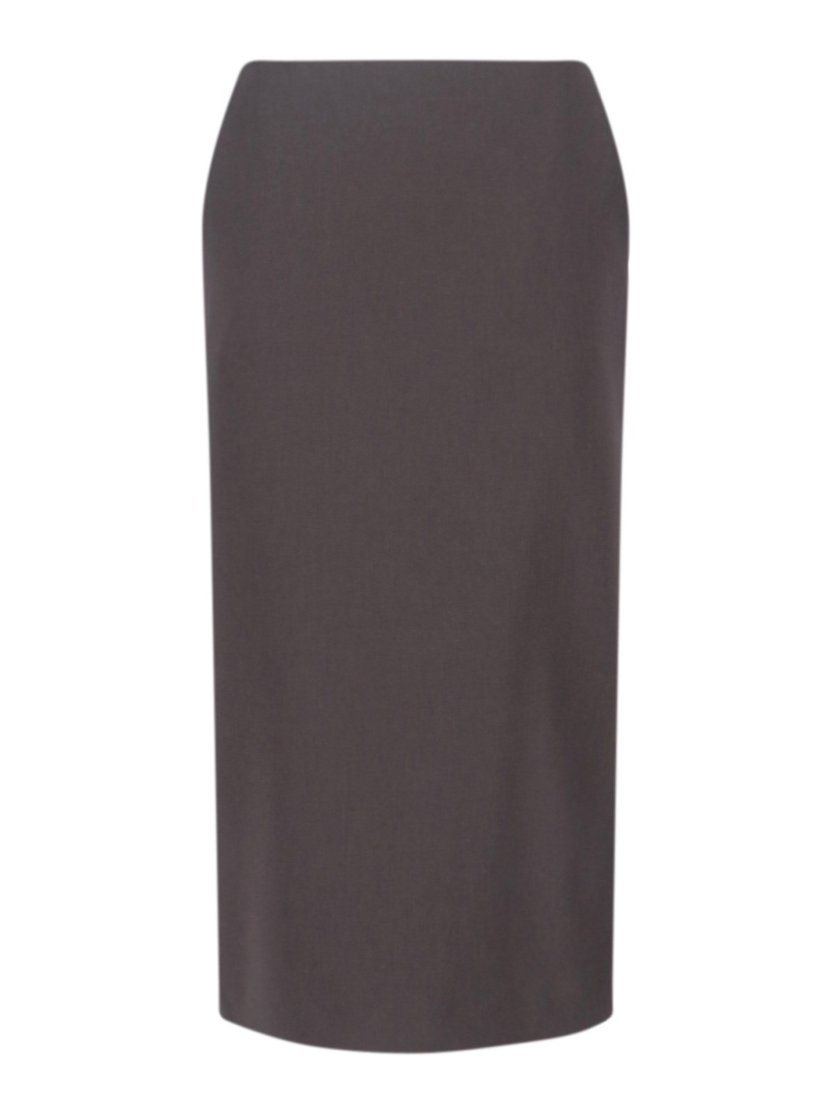 Giorgio Armani Knee-length Tailored Skirt With Subtle Back Slit In Brown