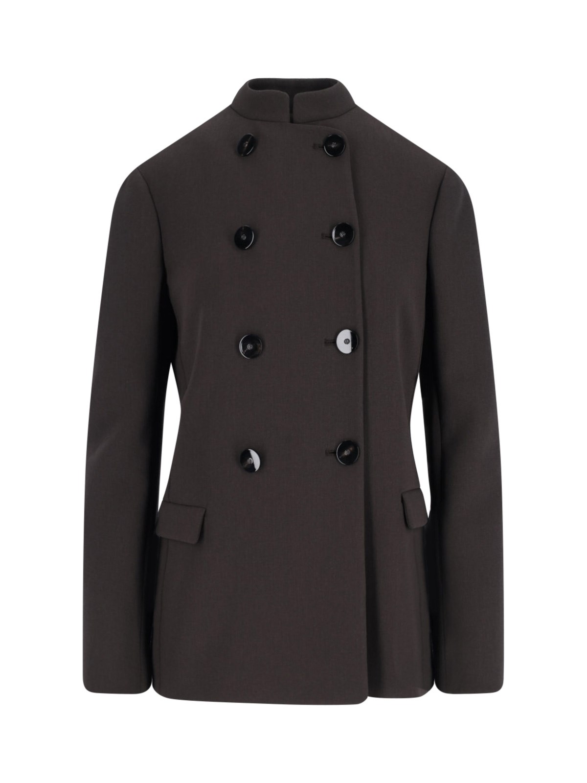 Giorgio Armani Double-breasted Virgin Wool Blazer In Black