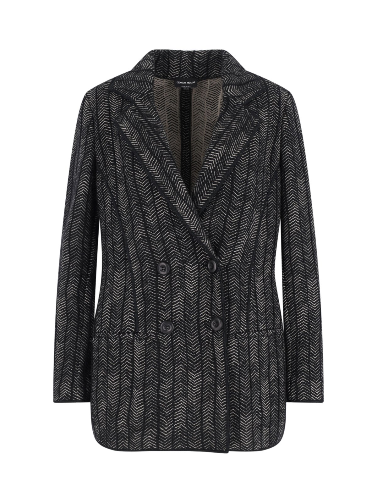 Giorgio Armani Double-breasted Cashmere And Viscose Blazer In Black