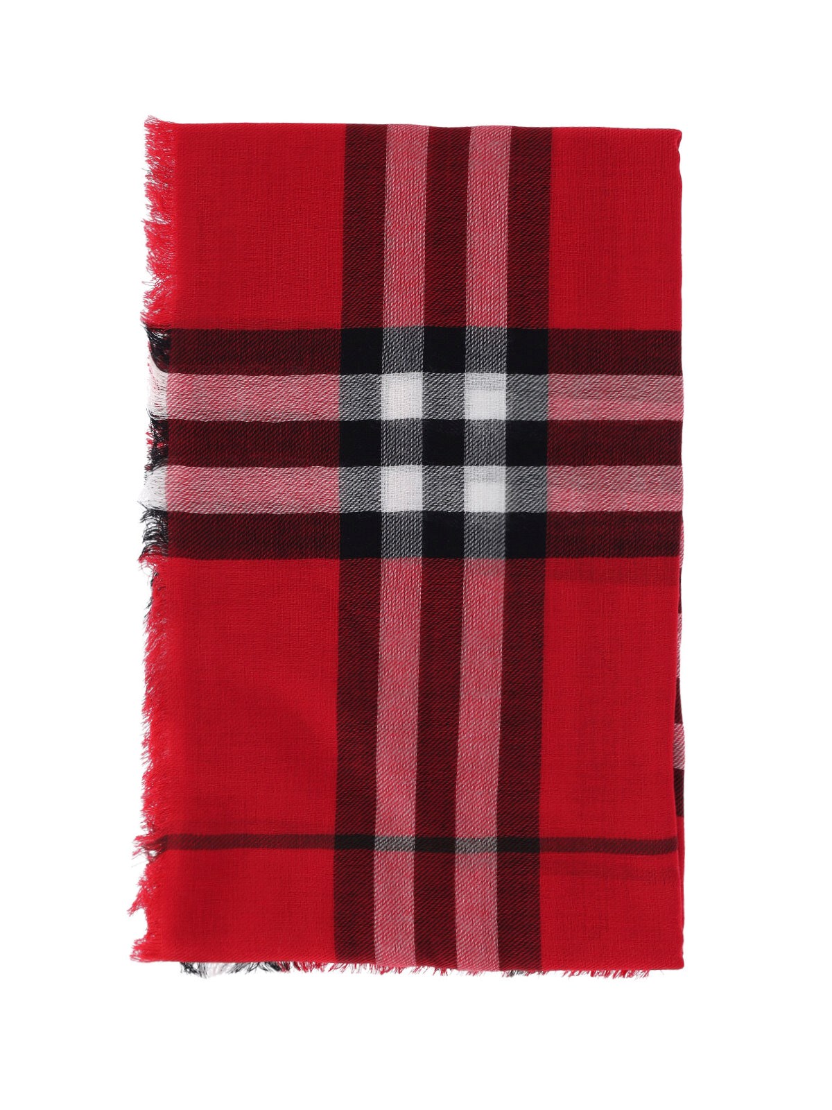 Burberry 'check' Wool Scarf In Red